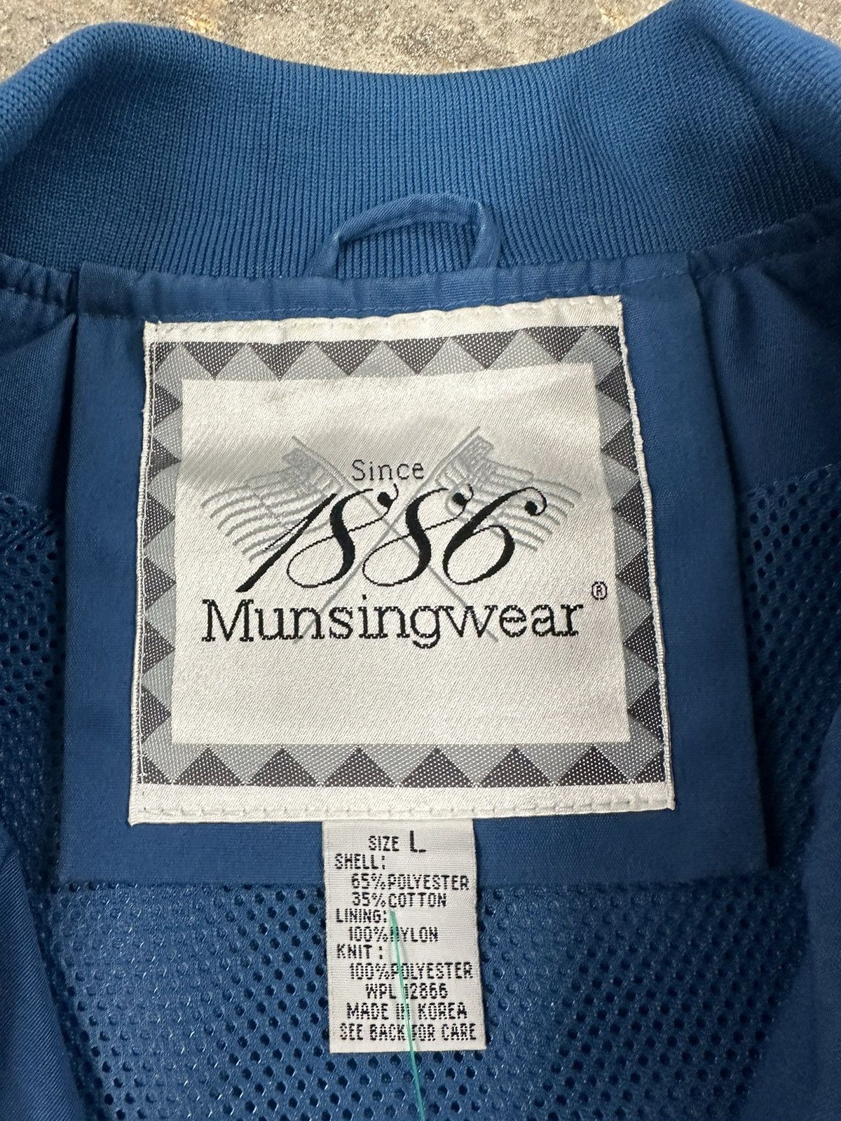 Vintage Vintage 80s Munsingwear Blue Zip Up Bomber Jacket Size US L / EU 52-54 / 3 - 10 Thumbnail