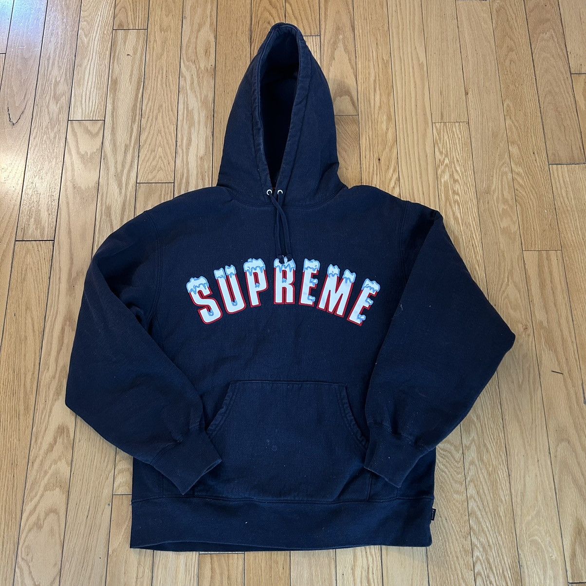 Supreme Supreme Icy Arc Hooded Sweatshirt Navy Medium | Grailed