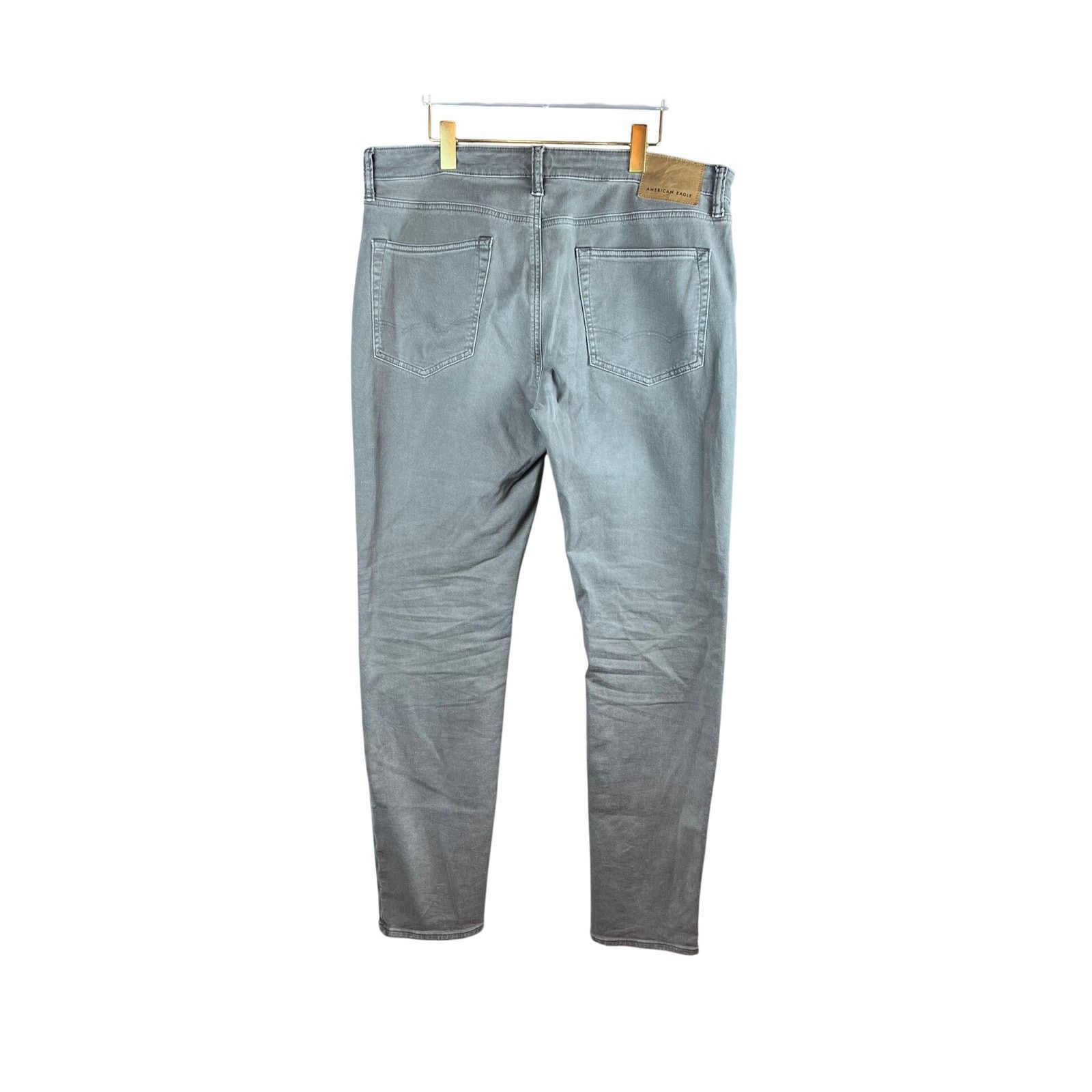 American Eagle Outfitters American Eagle Airflex Straight Leg Gray Jeans 36x34 Denim Size US 36 / EU 52 - 2 Thumbnail