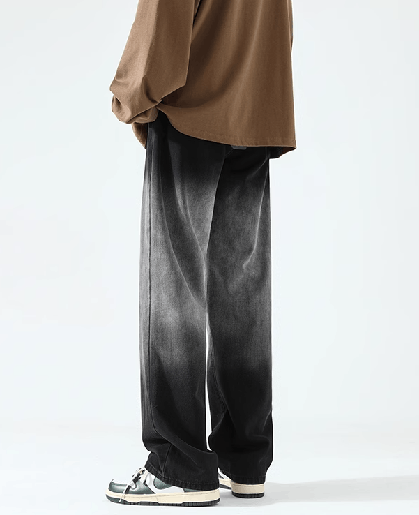 Japanese Brand Fashion versatile loose straight gradient washed jeans Size US 32 / EU 48 - 4 Thumbnail