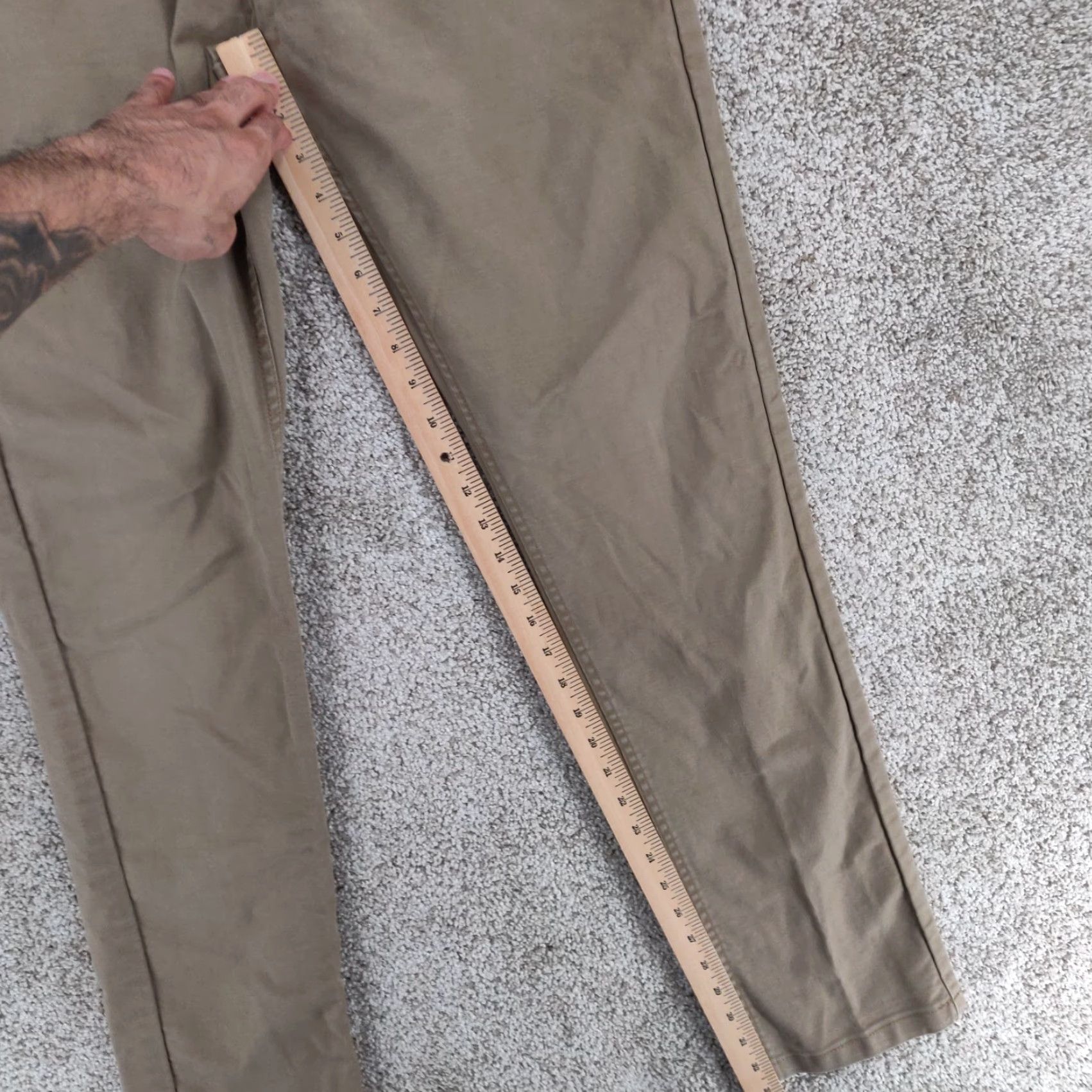 Vintage Mugsy Belmonts Pants Mens 33x34 Chino Straight Fit Classic 5-Pocket Brown Cotton Blend Spandex Rayon Size US 33 - 4 Thumbnail