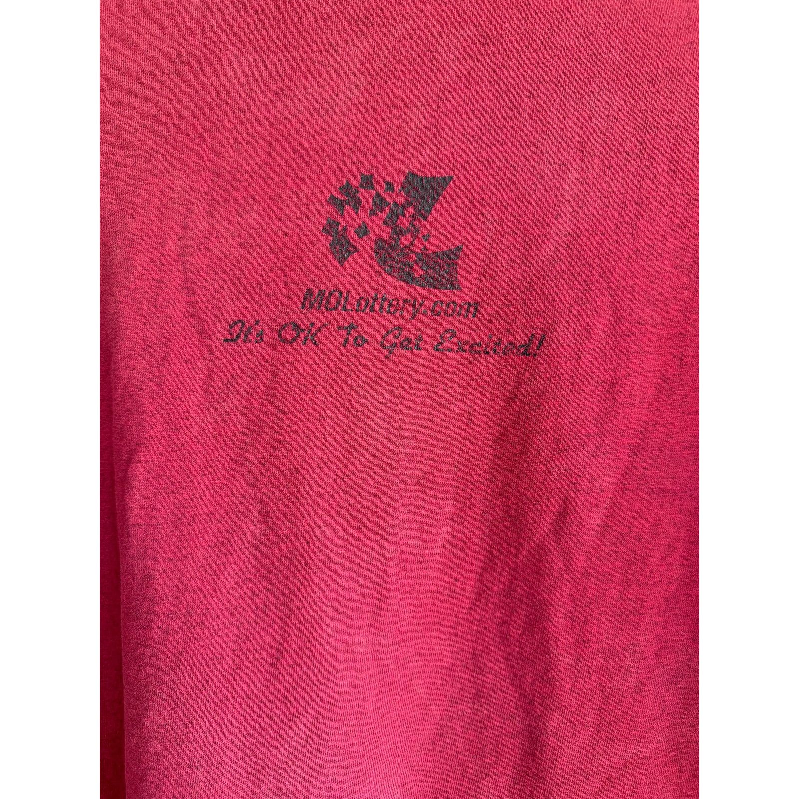 Gildan MO Lottery Shirt XL Red Faded Graphic Gildan Vintage Tee Size US XL / EU 56 / 4 - 6 Thumbnail