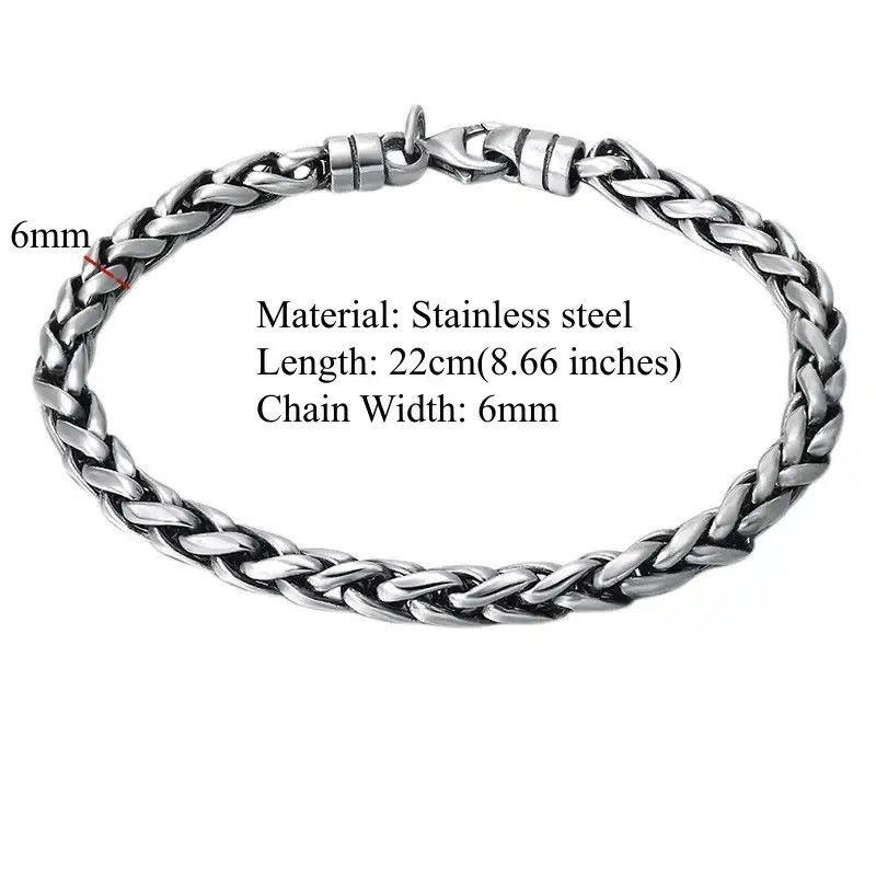 Jewelry × Vintage Stainless Steel Bracelet with Lobster Claw Clasp Fashion Size ONE SIZE - 4 Thumbnail