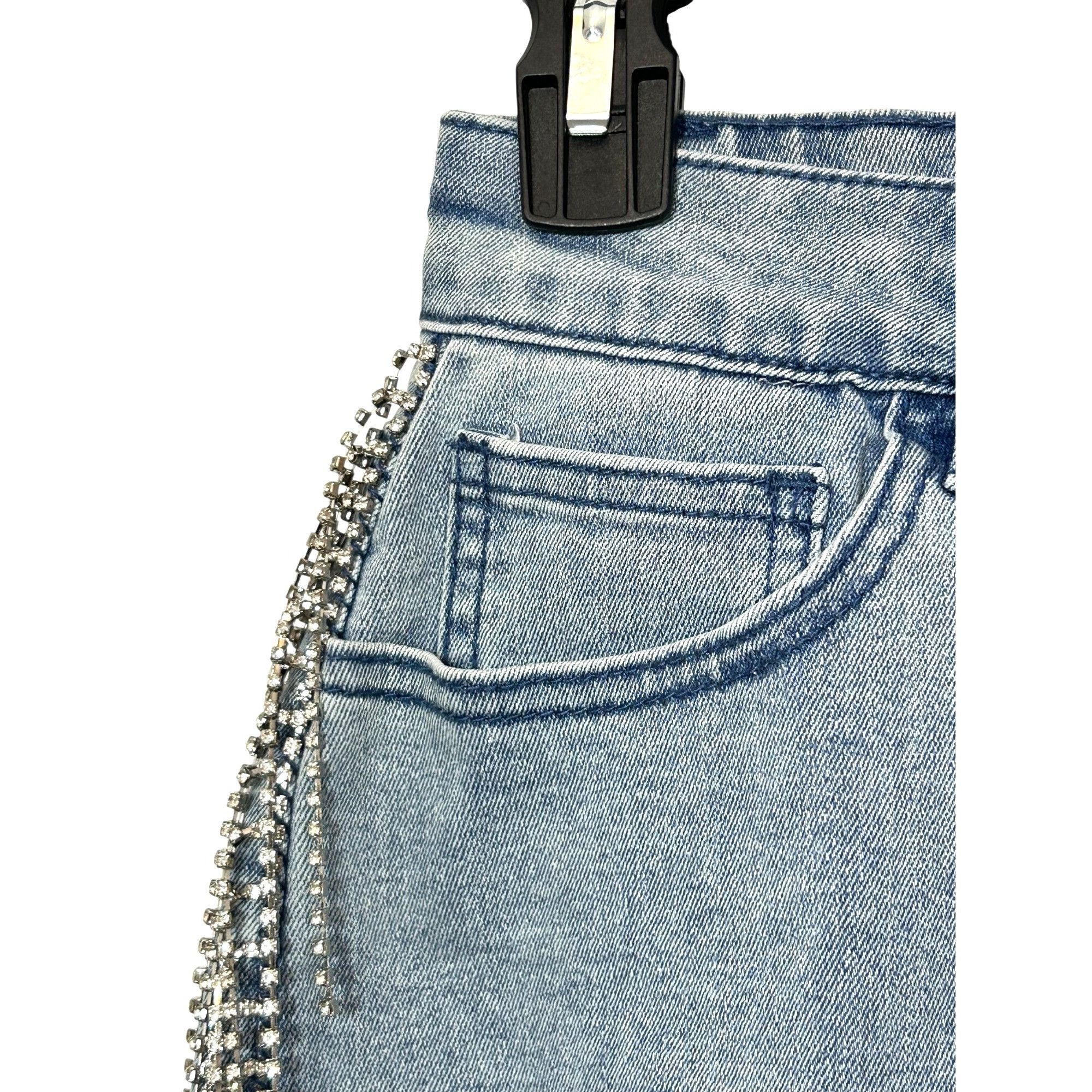 Forever 21 Forever 21 Women’s Denim Shorts 28 High Rise Rhinestone Frin Size 28" / US 6 / IT 42 - 6 Thumbnail