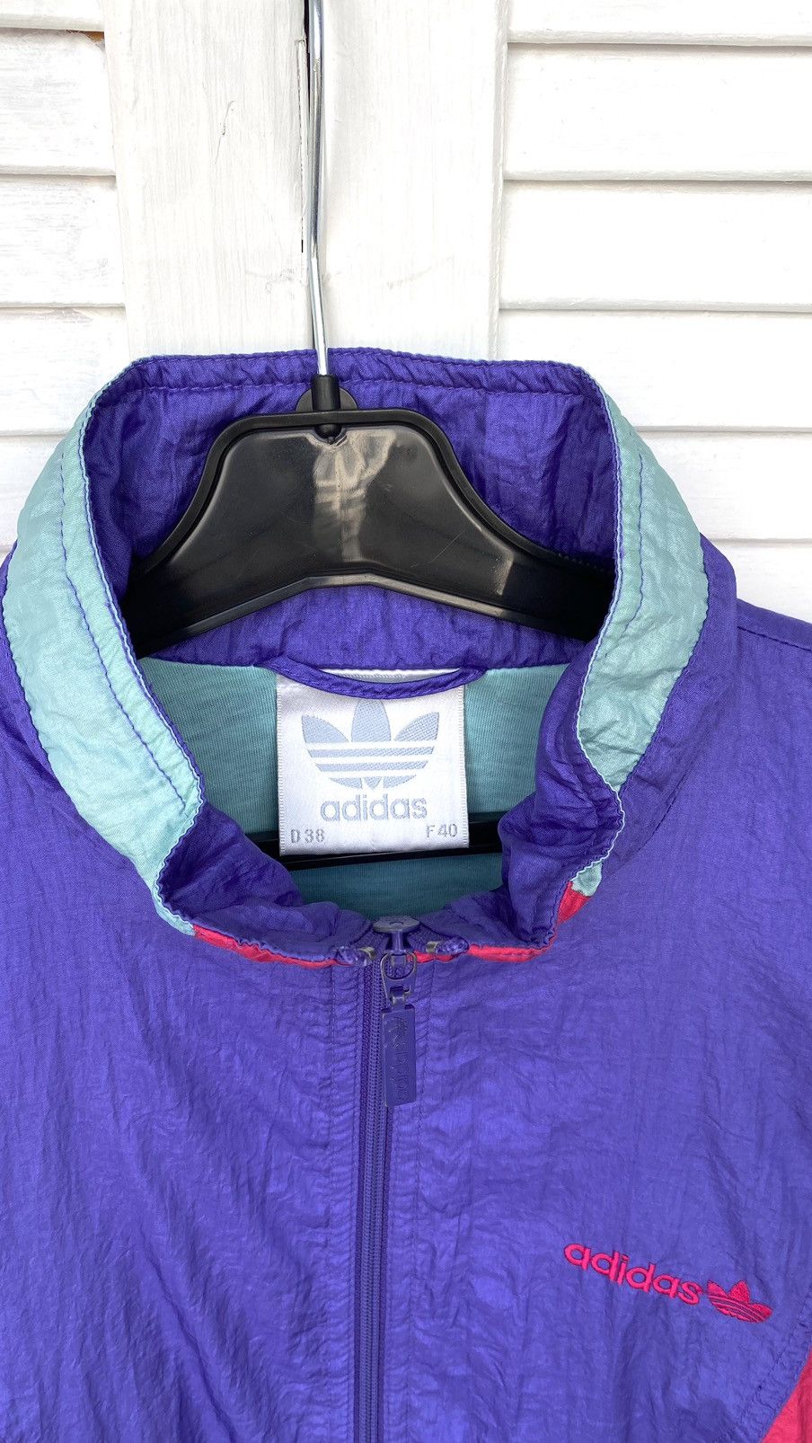 Adidas × Vintage Vintage Adidas Track Retro Jacket Nylon 90s Purple Size US S / EU 44-46 / 1 - 8 Thumbnail
