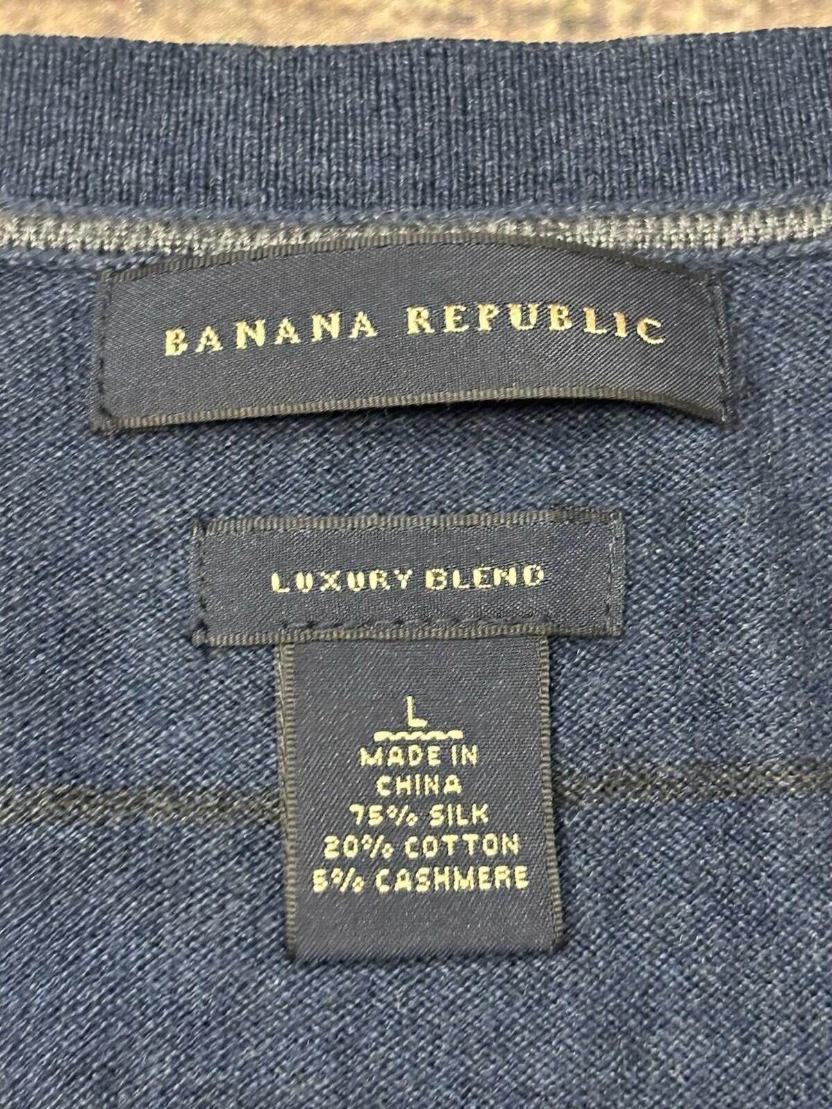 Banana Republic Banana Republic Sweater Mens Large Silk Cotton Cashmere 2011 Size US L / EU 52-54 / 3 - 2 Thumbnail