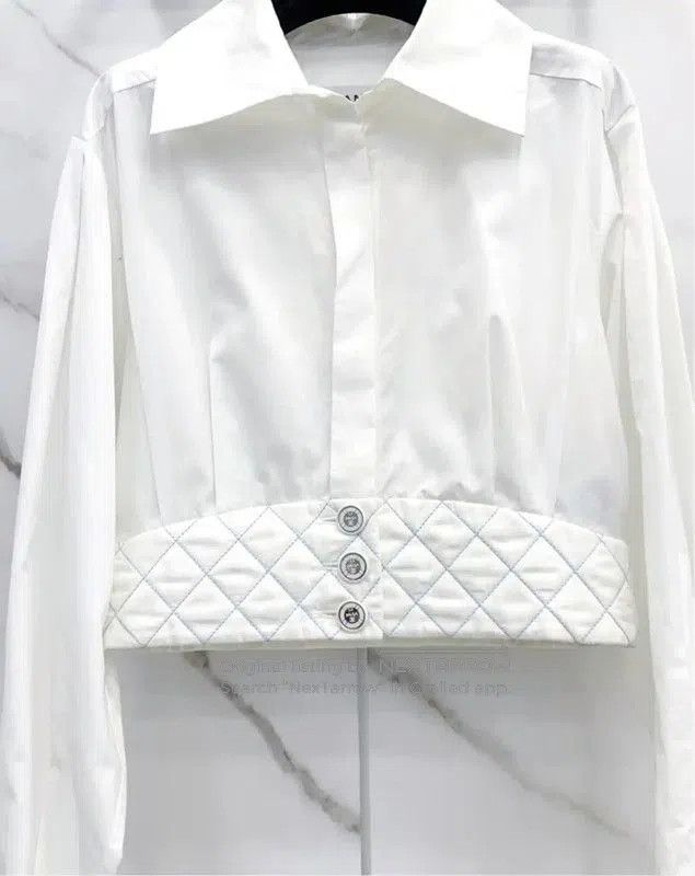 Chanel Chanel White Cotton Long Sleeve Top . Size M / US 6-8 / IT 42-44 - 4 Thumbnail