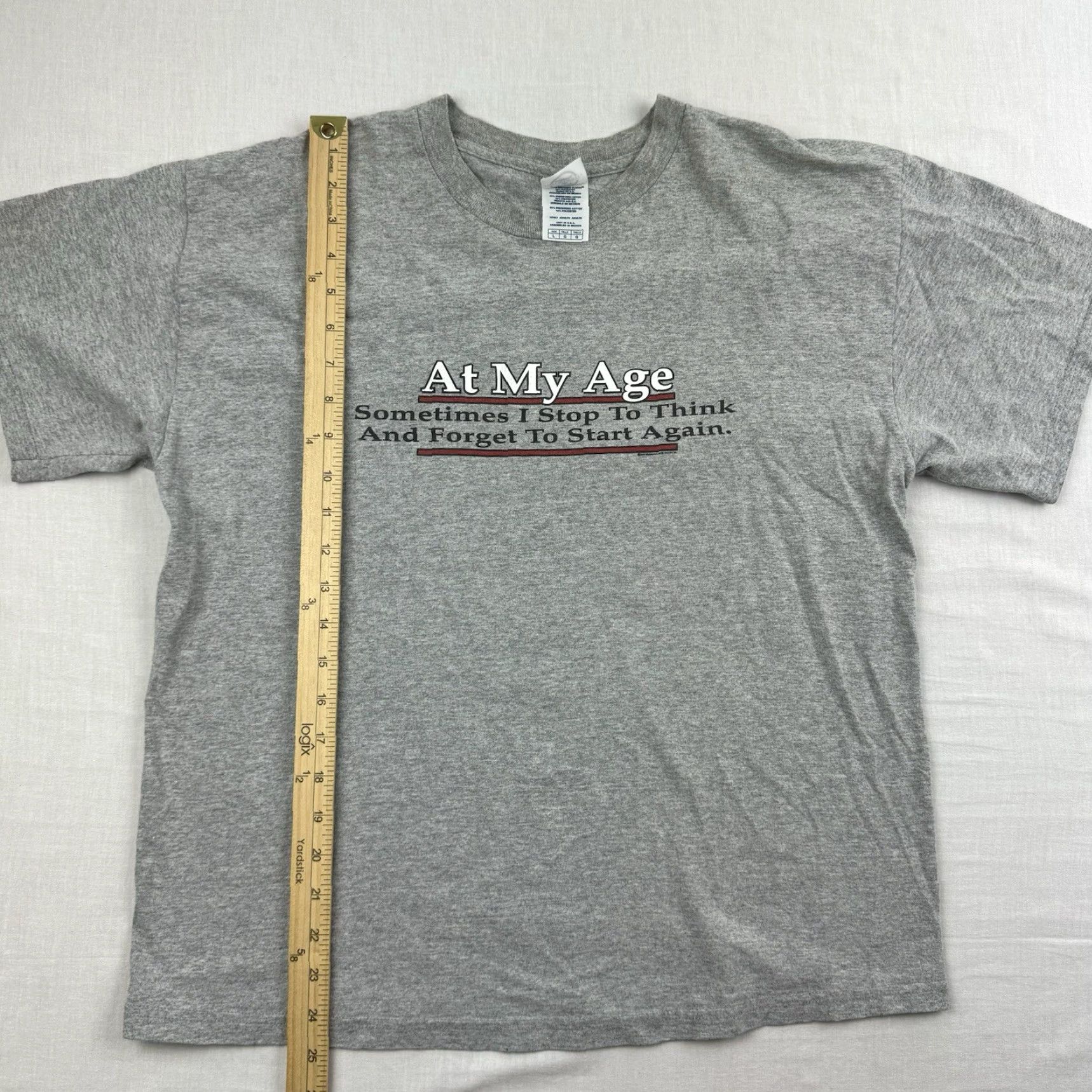 Delta VINTAGE Funny Old People T Shirt Adult Large Gray Humor Y2K Delta Shirt Mens Size US L / EU 52-54 / 3 - 7 Thumbnail