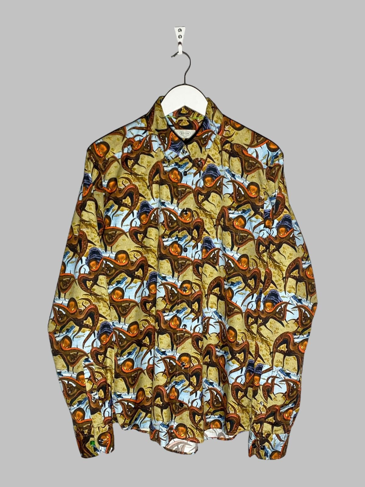 Eton Eton All Over Print Luxury Shirt Octopus Animal Museum Vibes Size US L / EU 52-54 / 3 - 1 Thumbnail