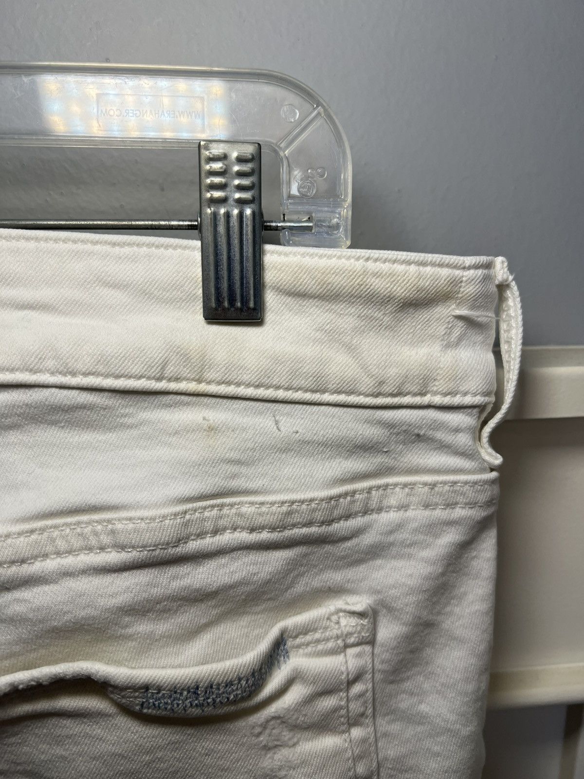 Guess Vintage Guess Jean USA patched distressed white skinny jeans Size US 33 - 4 Thumbnail