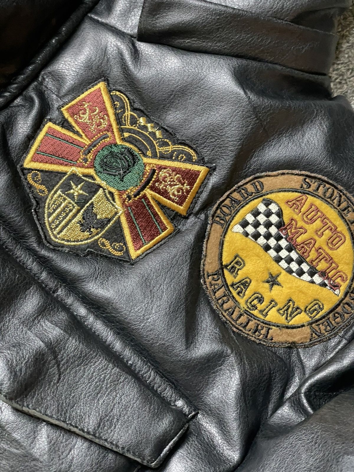 Japanese Brand × Vintage CLONE DEVGRU Embroidered Patches Puffer Leather Jacket (115) Size US L / EU 52-54 / 3 - 11 Thumbnail