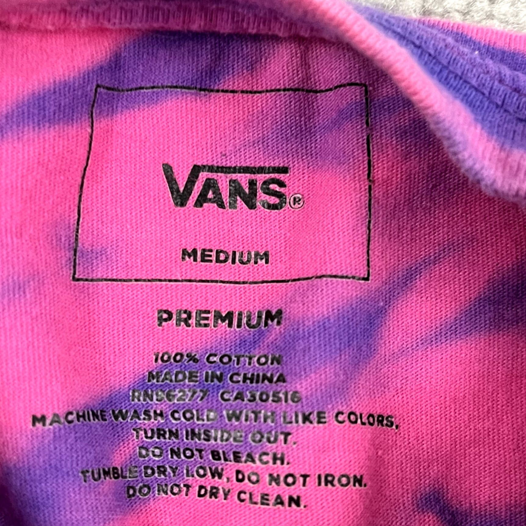 Vans VANS Mens Long Sleeve T-Shirt Graphic Print Crew Neck Fall Spring Summer Winter Casual Crew Pink Purple 2010s Size US M / EU 48-50 / 2 - 2 Thumbnail