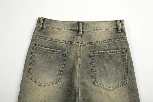 Japanese Brand VIBE Street wide-leg stitching washed distressed cargo jeans Size US 32 / EU 48 - 4 Thumbnail