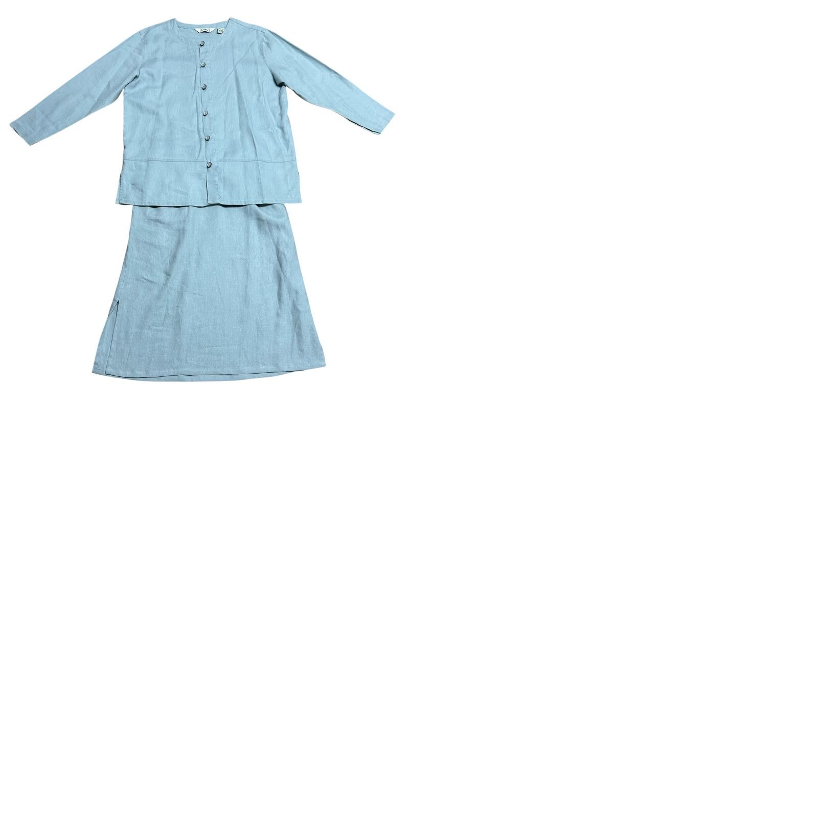 Vintage VINTAGE L.L.Bean Woman's 2 Piece Skirt Suit Light Blue Long Sleeve Skirt Suit Womens 90s Premium Female Mens? Size XL / US 12-14 / IT 48-50 - 12 Thumbnail