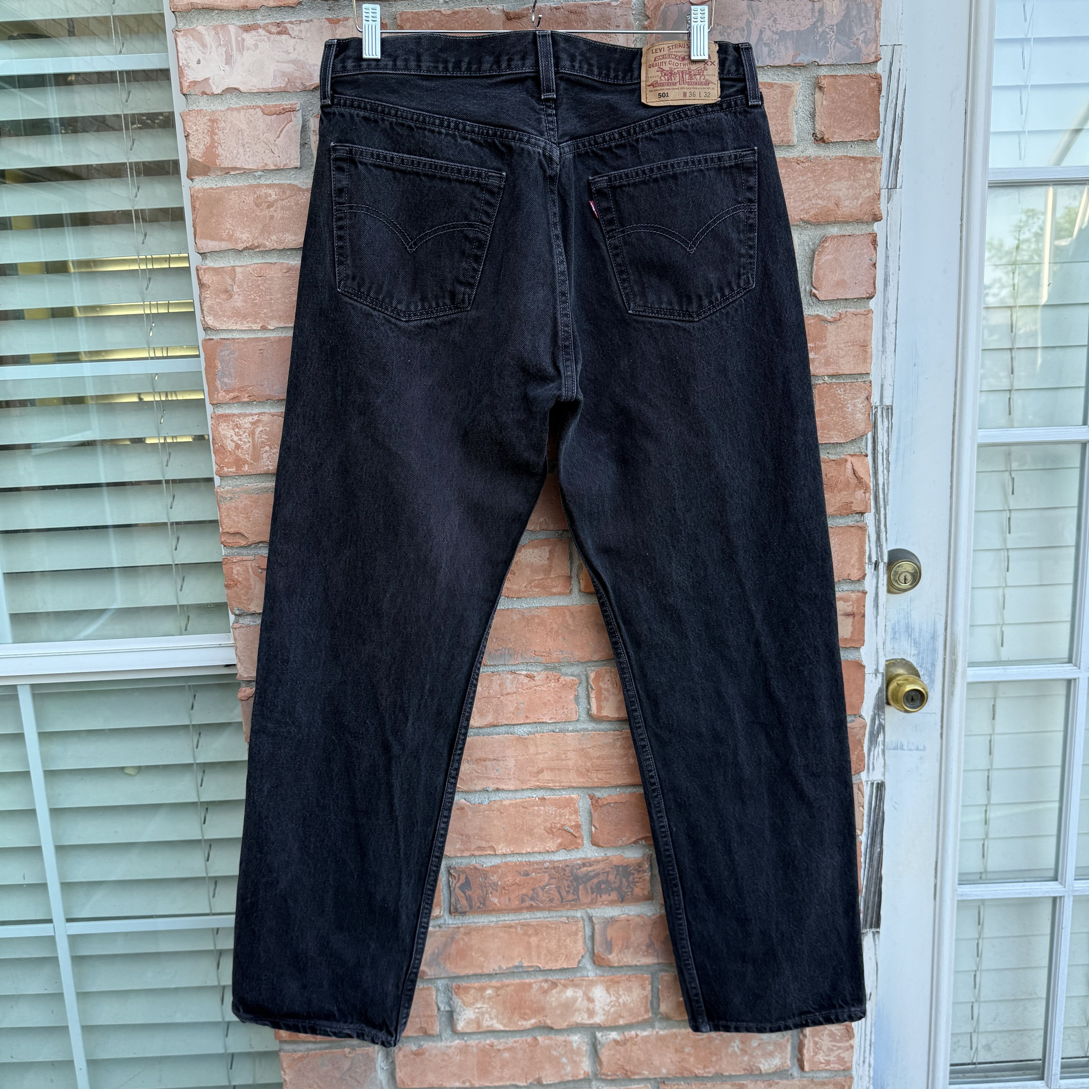 Levi's Vintage Levi's Black Denim Button Fly Jeans 501 Made USA 90s Size US 34 / EU 50 - 4 Thumbnail