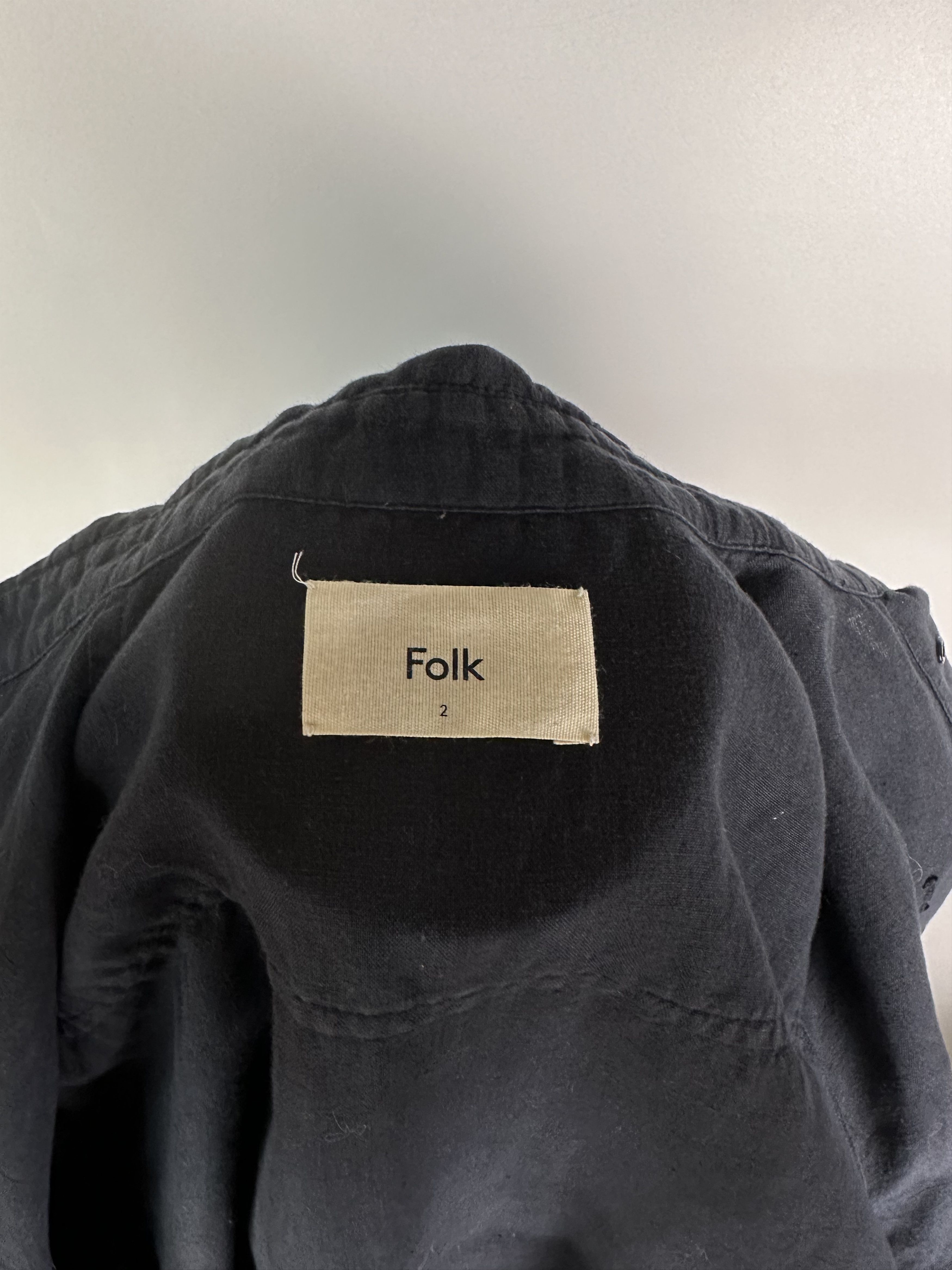 Folk Folk Linen Shir Long Sleeve Men's Size 2 Black Size 40S - 8 Thumbnail