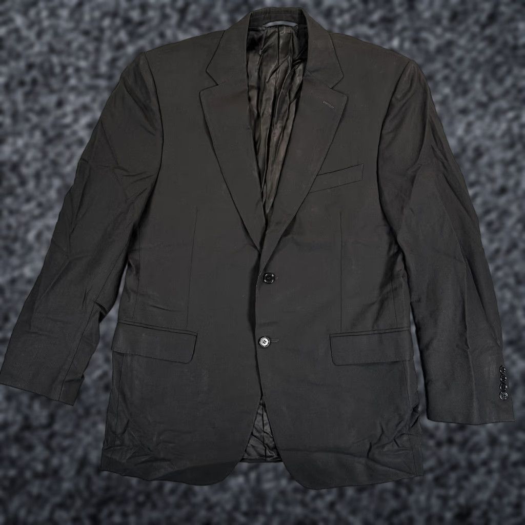 Canali Blazer Sport Coat Mens 42 Black Wool Water Resistant Italy Two Button