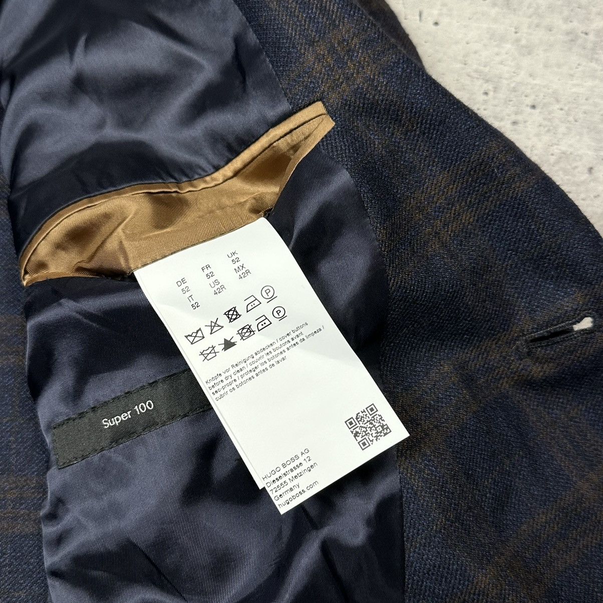 Hugo Boss Hugo Boss Janson Regular Fit Sport Blazer Check Wool Men’s Size 52R - 12 Thumbnail