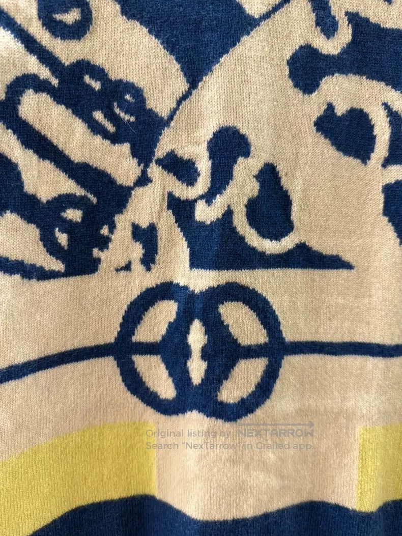 Hermes Hermes Blue chain pattern cashmere sweater Size XS / US 0-2 / IT 36-38 - 3 Thumbnail