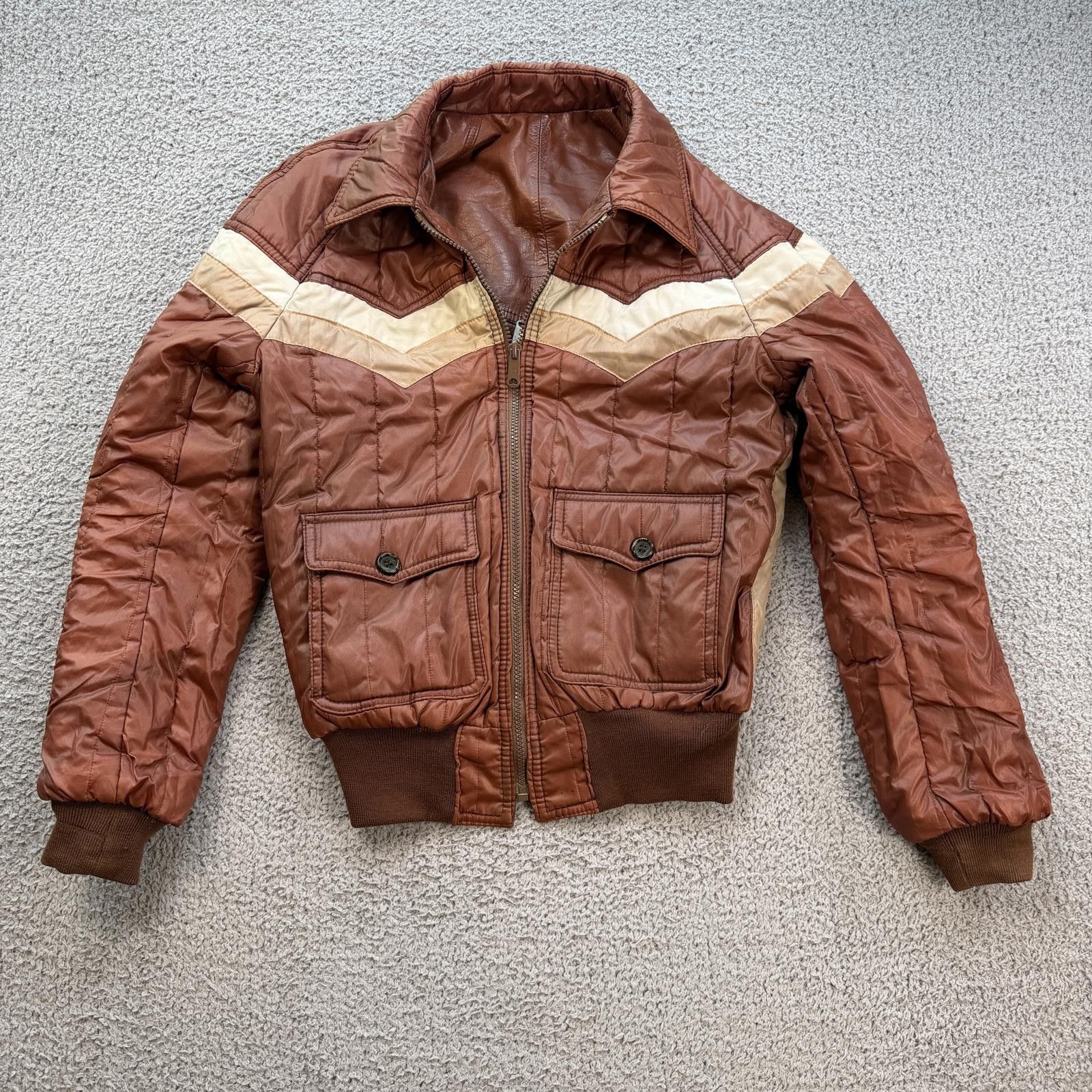 Other Vintage 80s Philippe Monet Reversible Leather Bomber Jacket Size S / US 4 / IT 40 - 2 Thumbnail