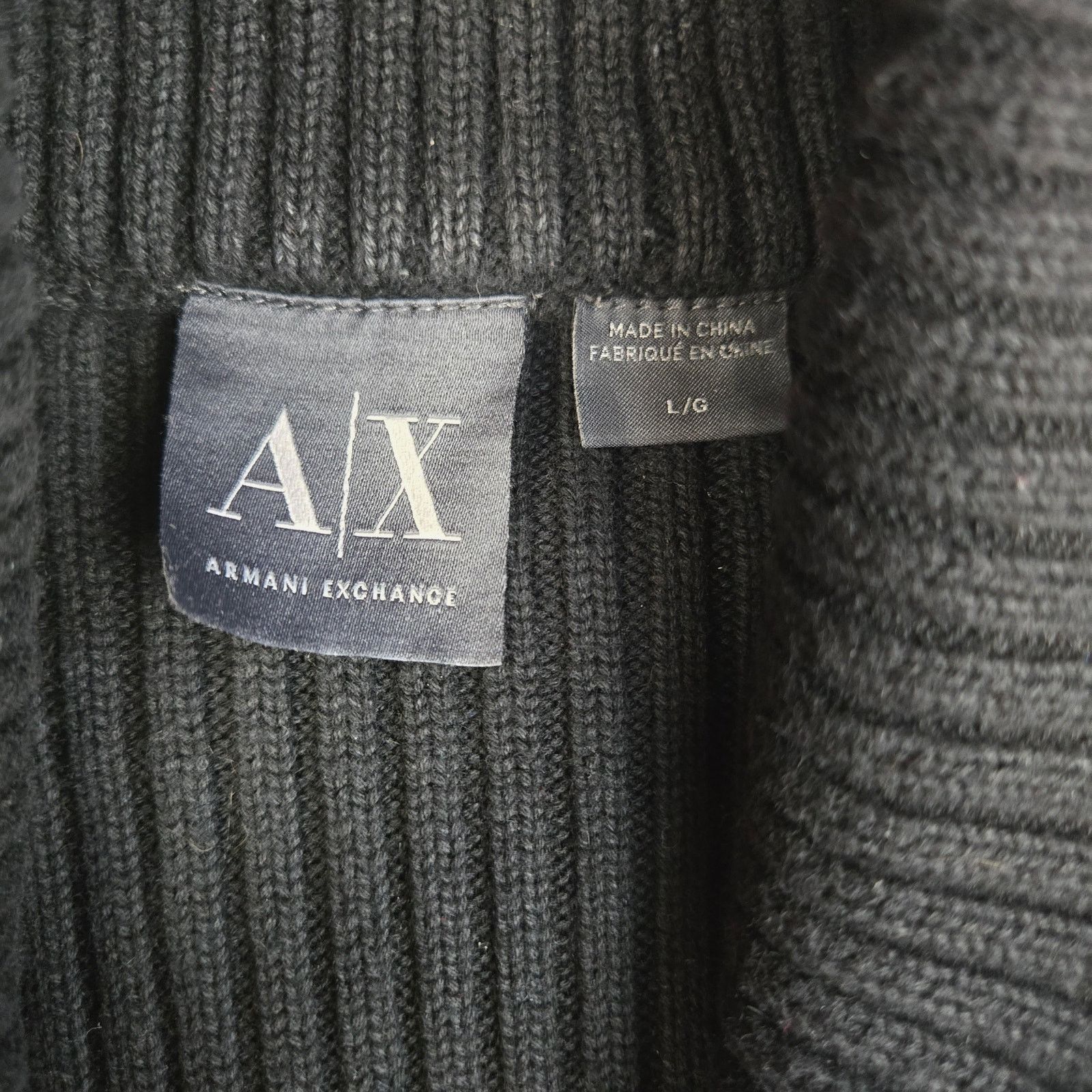 Armani Exchange Armani Exchange Black Ribbed Puffer Front Jacket Size Large Size L / US 10 / IT 46 - 3 Thumbnail