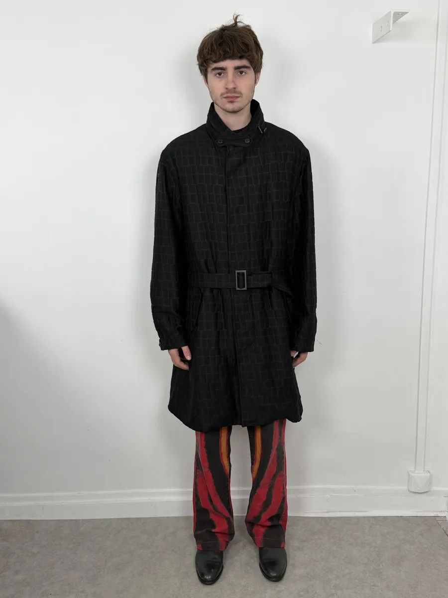 Giorgio Armani Giorgio Armani Crocodile Effect Black Wool & Silk Trench Coat Size US M / EU 48-50 / 2 - 3 Thumbnail