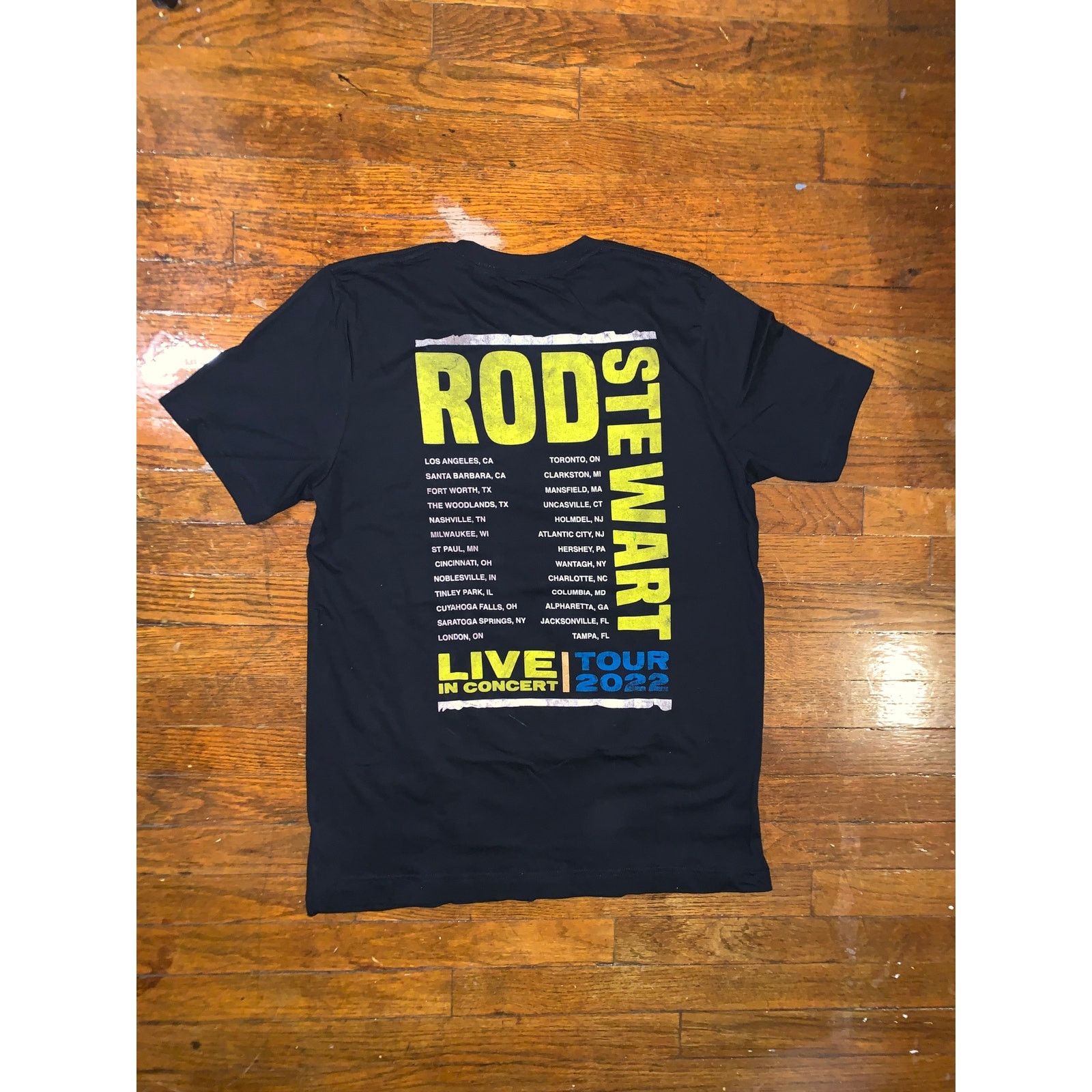 Band Tees Rod Stewart 2022 Live Tour T Shirt Black Made in USA Large Size US L / EU 52-54 / 3 - 4 Thumbnail
