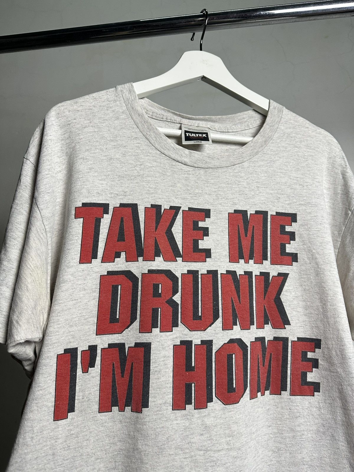 Tultex Vintage Take Me Drunk Wording Statement Tshirt Size US L / EU 52-54 / 3 - 10 Thumbnail
