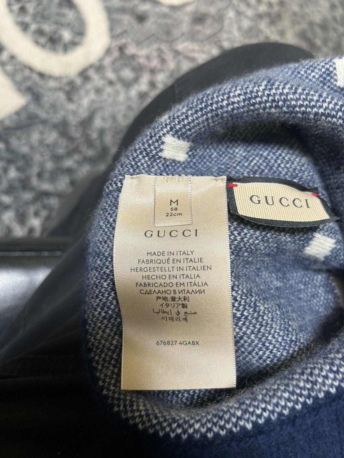 Gucci Gucci GG Knit Cashmere Blue Beanie Size ONE SIZE - 4 Thumbnail