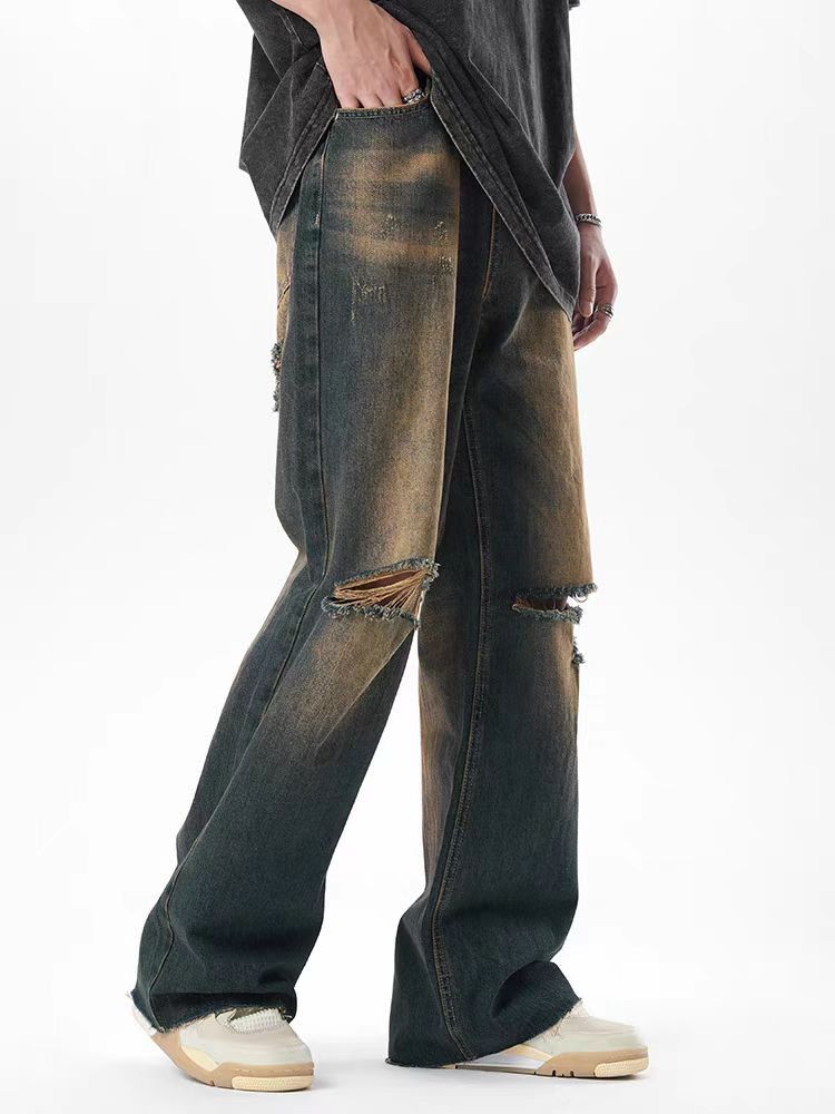 Japanese Brand × Jean Washed and worn vintage ripped straight leg jeans Size US 30 / EU 46 - 3 Thumbnail