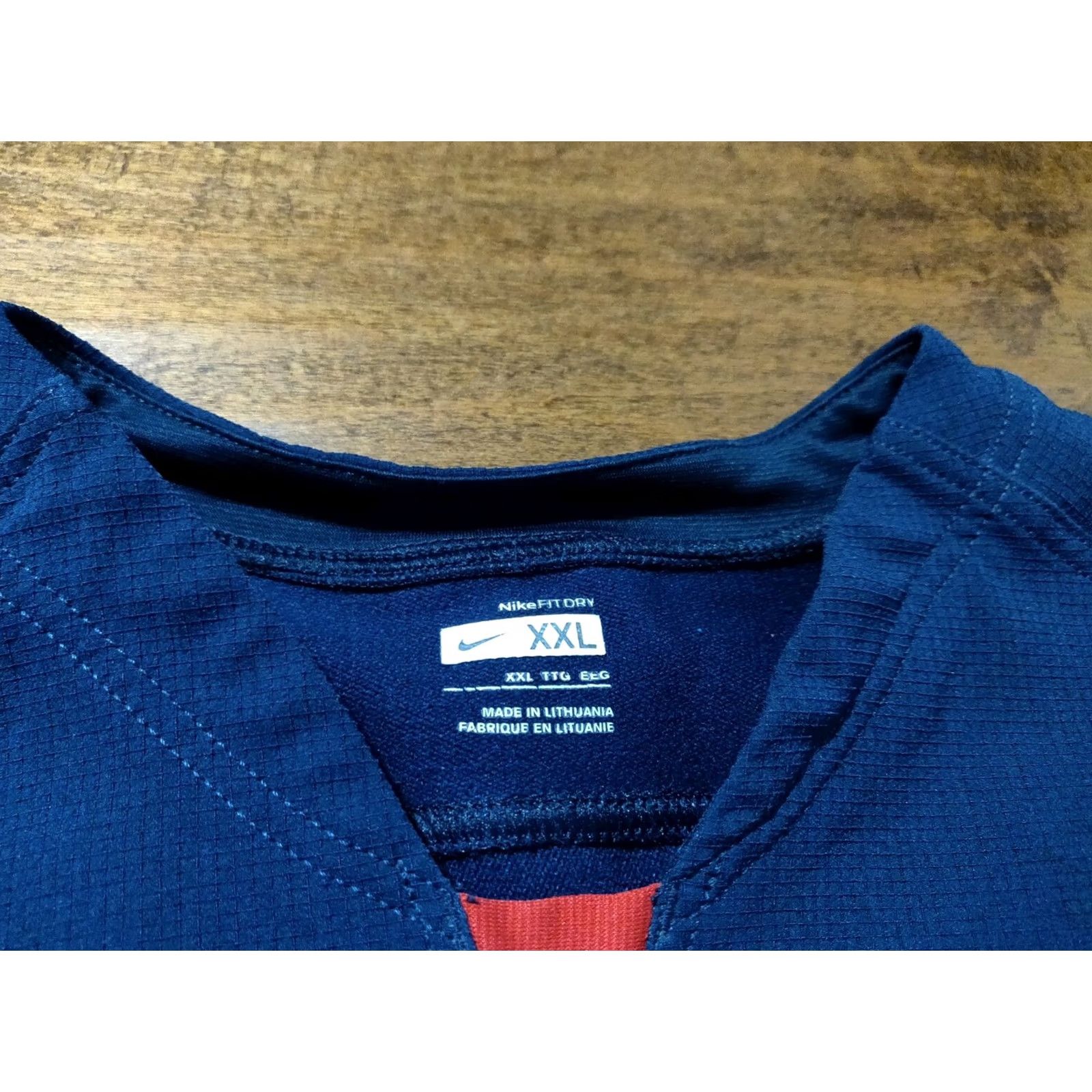 Nike Nike Fit Dry Rugby Training Jersey Navy Blue Red Men's Large Size US L / EU 52-54 / 3 - 3 Thumbnail