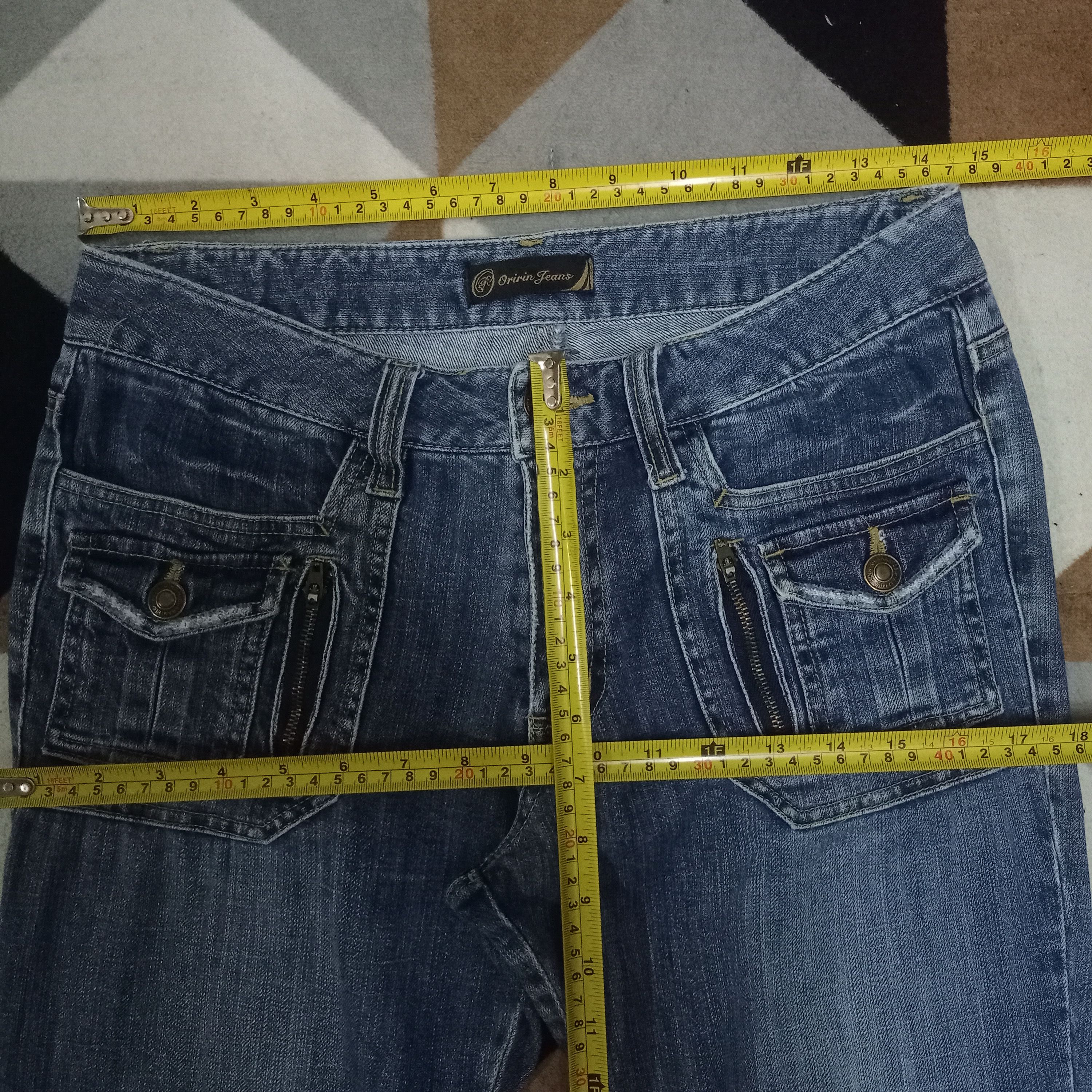 Japanese Brand Vintage Japanese Brand Blue Wash Flare Denim Bush Pants Size US 29 - 8 Thumbnail