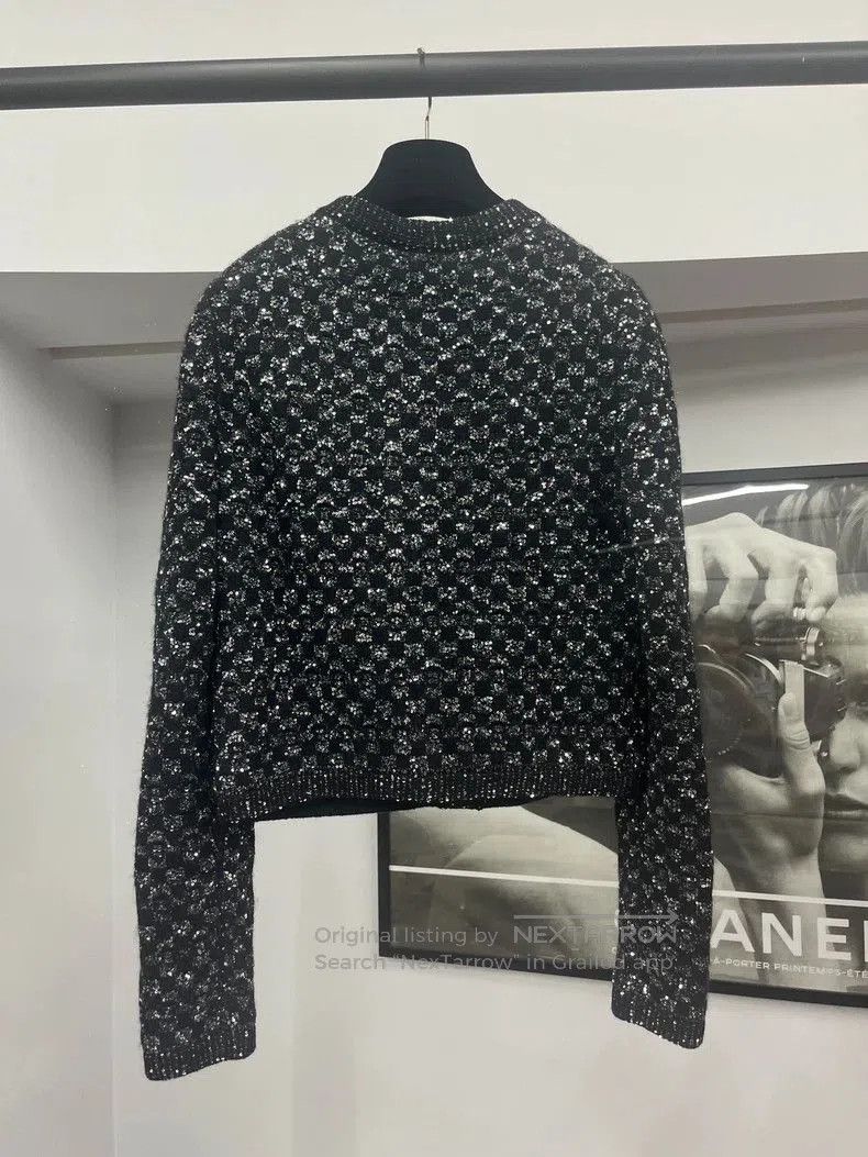 Chanel Chanel 23B Black Sequin Knit Top. Size US S / EU 44-46 / 1 - 3 Thumbnail