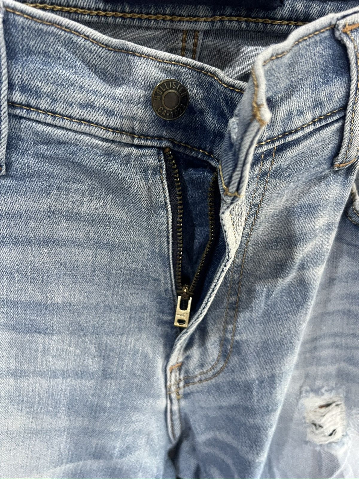 Hollister 🔥Hollister Side Stripe Distressed Denim Size US 31 - 10 Thumbnail