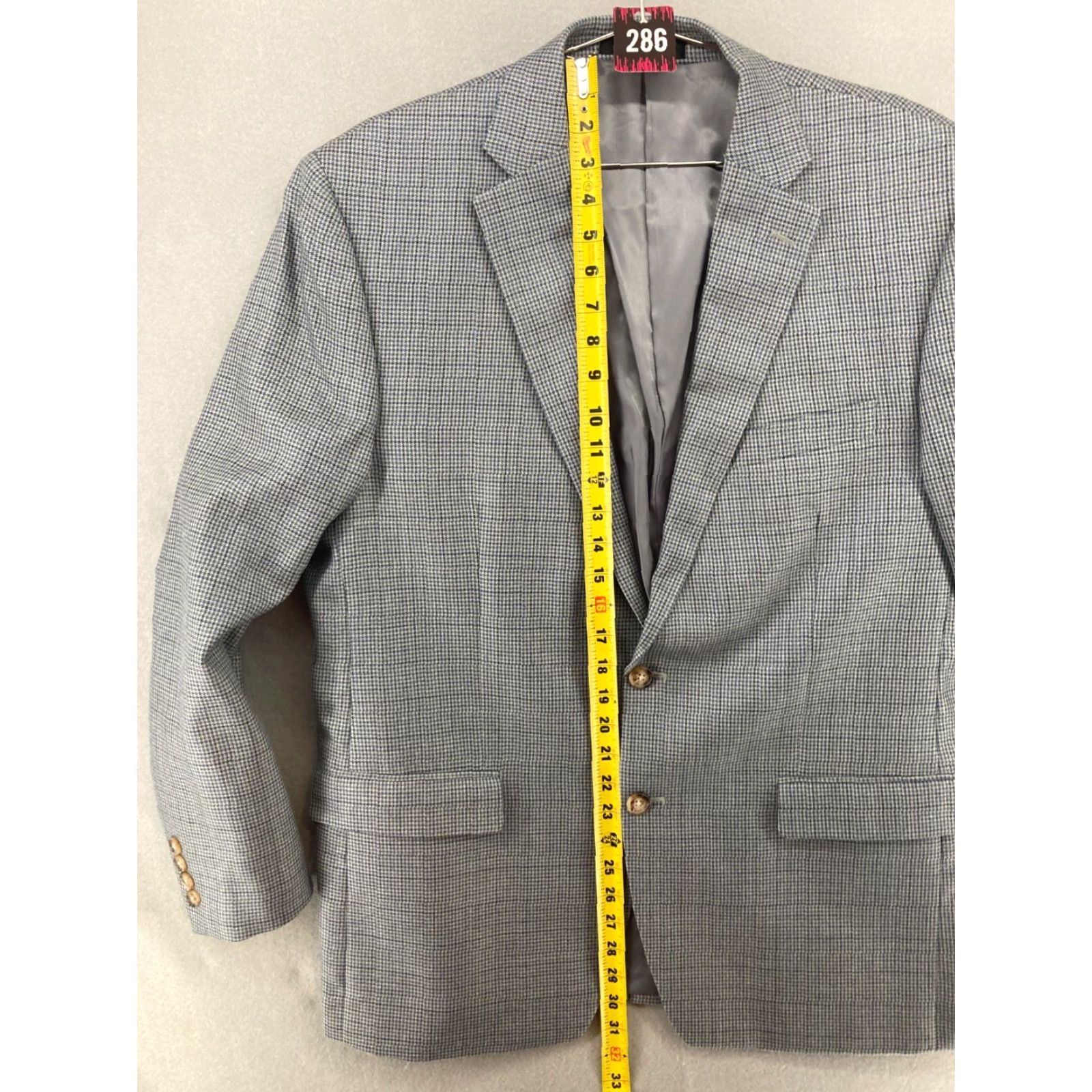 Ralph Lauren Lauren Ralph Lauren Blazer Mens 42r Check Blue Silk Blend Jacket 2-Button Single-Breast Men’s Size 42 Size 42R - 3 Thumbnail