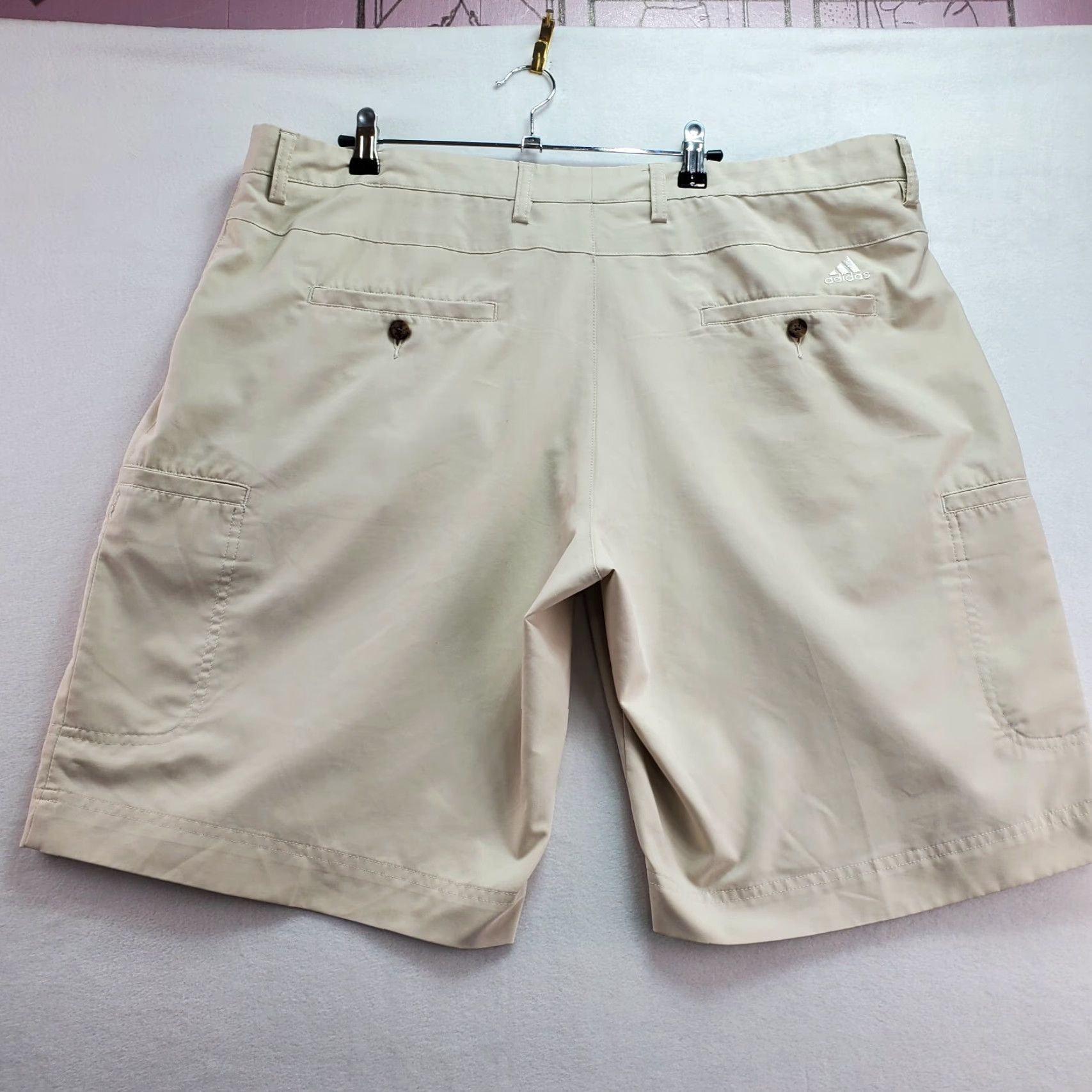 Adidas Adidas Golf Shorts Men 40 Ivory 100% Polyester Pockets Classic Fit Active Casual Size US 40 / EU 56 - 2 Thumbnail