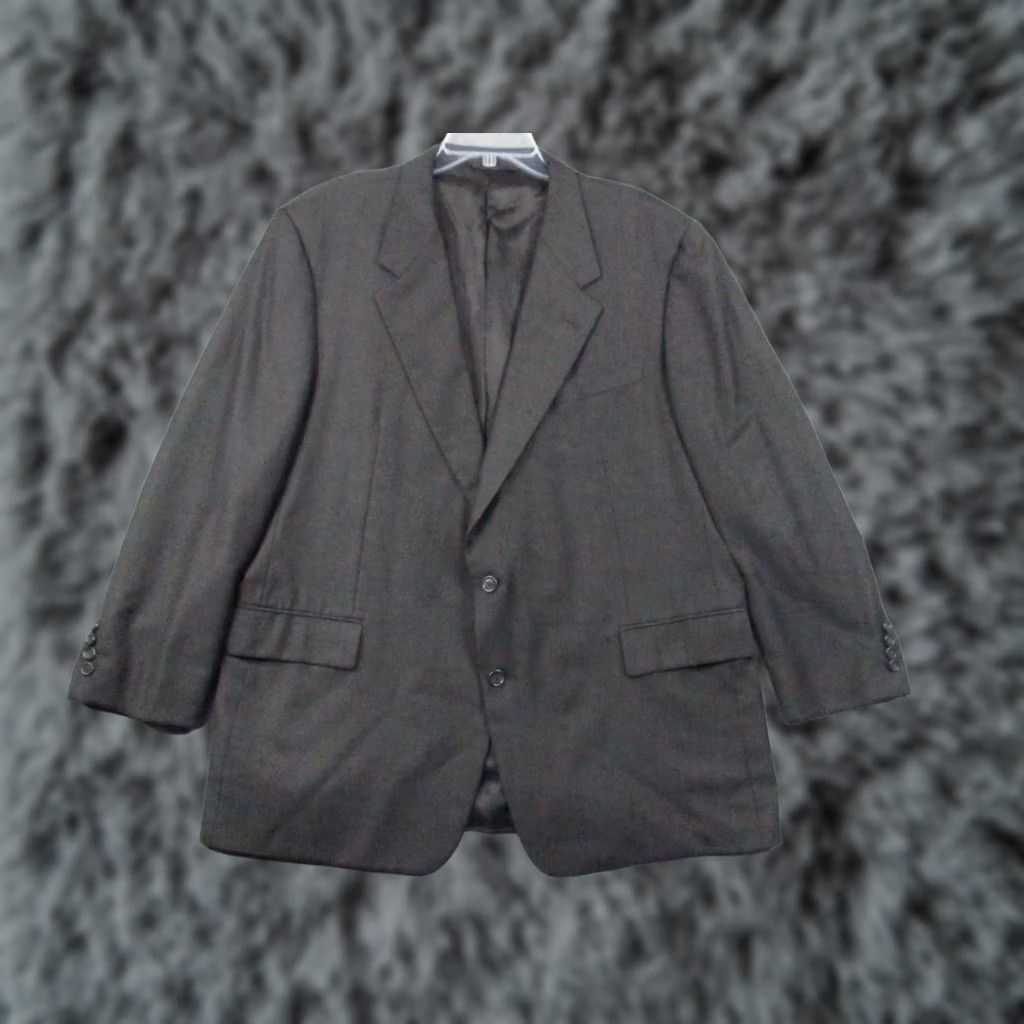 Vintage Hickey Freeman Solid Black Wool Blazer Jacket 48R EUC Mens Blazer Size 48R - 1 Thumbnail