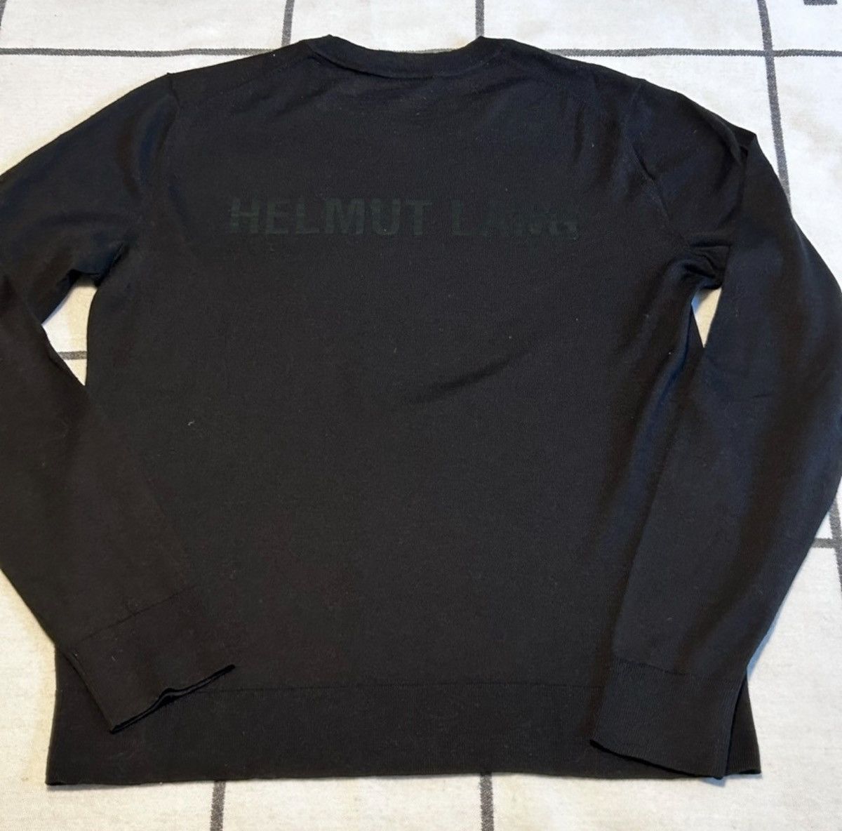 Helmut Lang Helmut Lang Silk/Wool Fine Knit Sweater Logo Black Size S Size US S / EU 44-46 / 1 - 6 Thumbnail