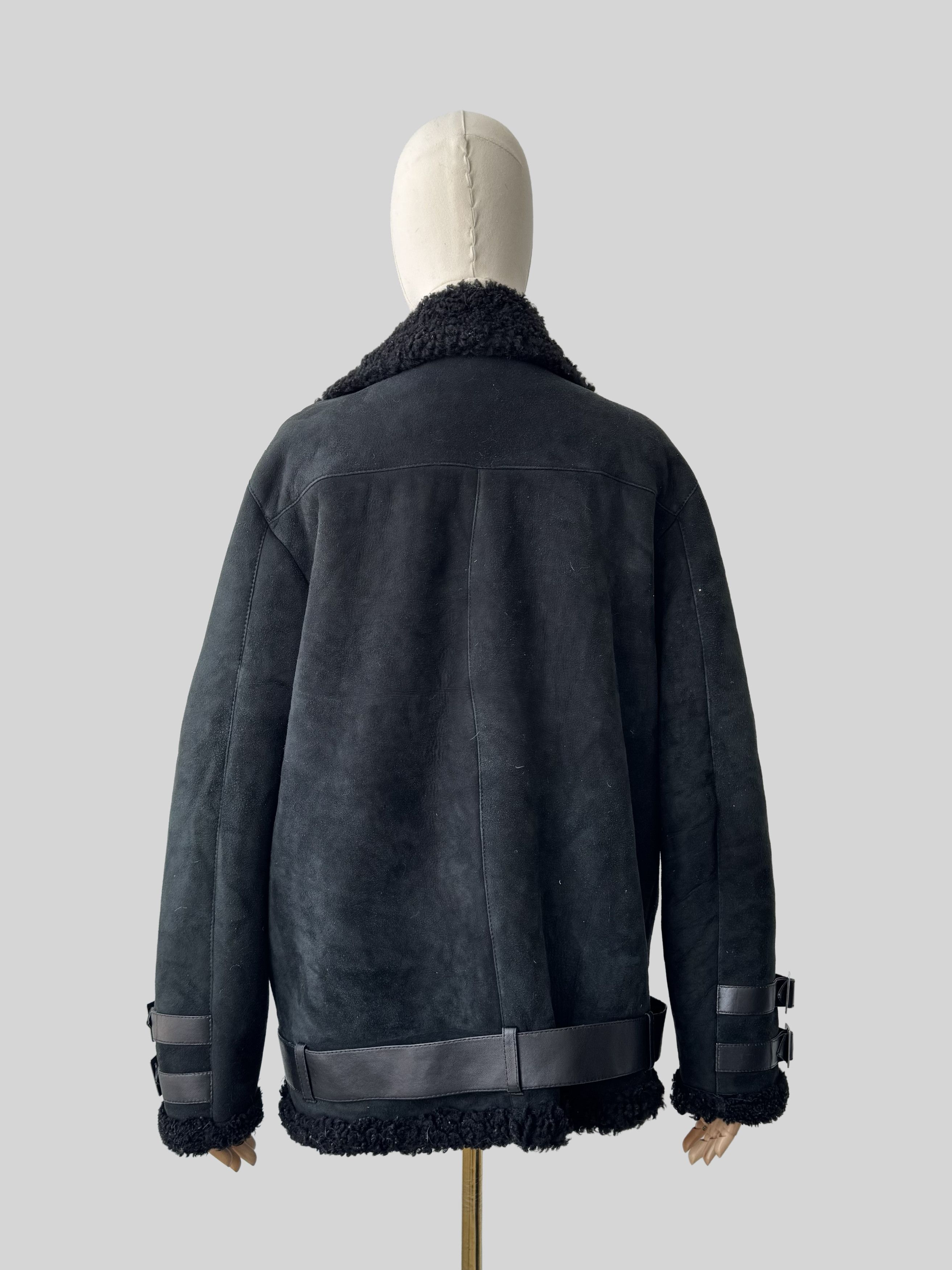 Vintage Vintage Real Sheepskin Coat With Belts (ET1)(D15) Size L / US 10 / IT 46 - 4 Thumbnail