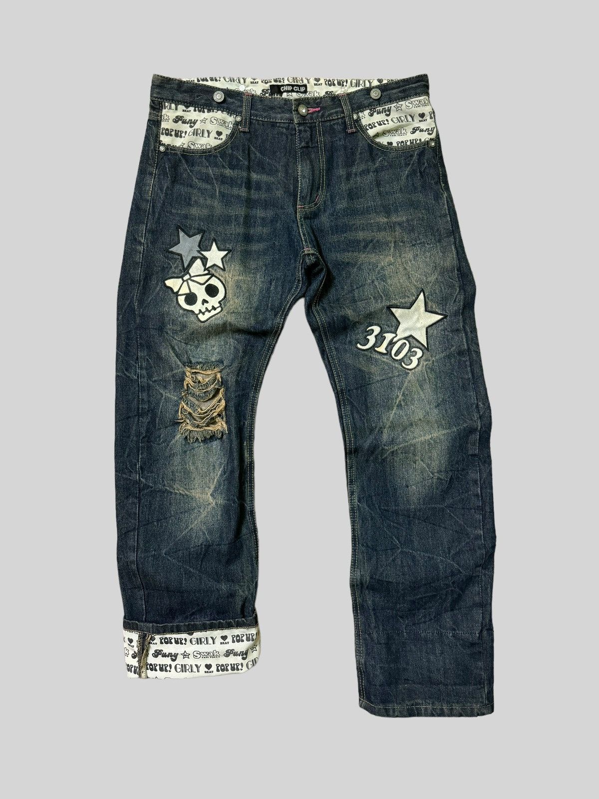 Hysteric Glamour × Japanese Brand Chip Clip Patches Pop up Girly Junya Watanabe Denim Jeans Size US 32 / EU 48 - 1 Thumbnail