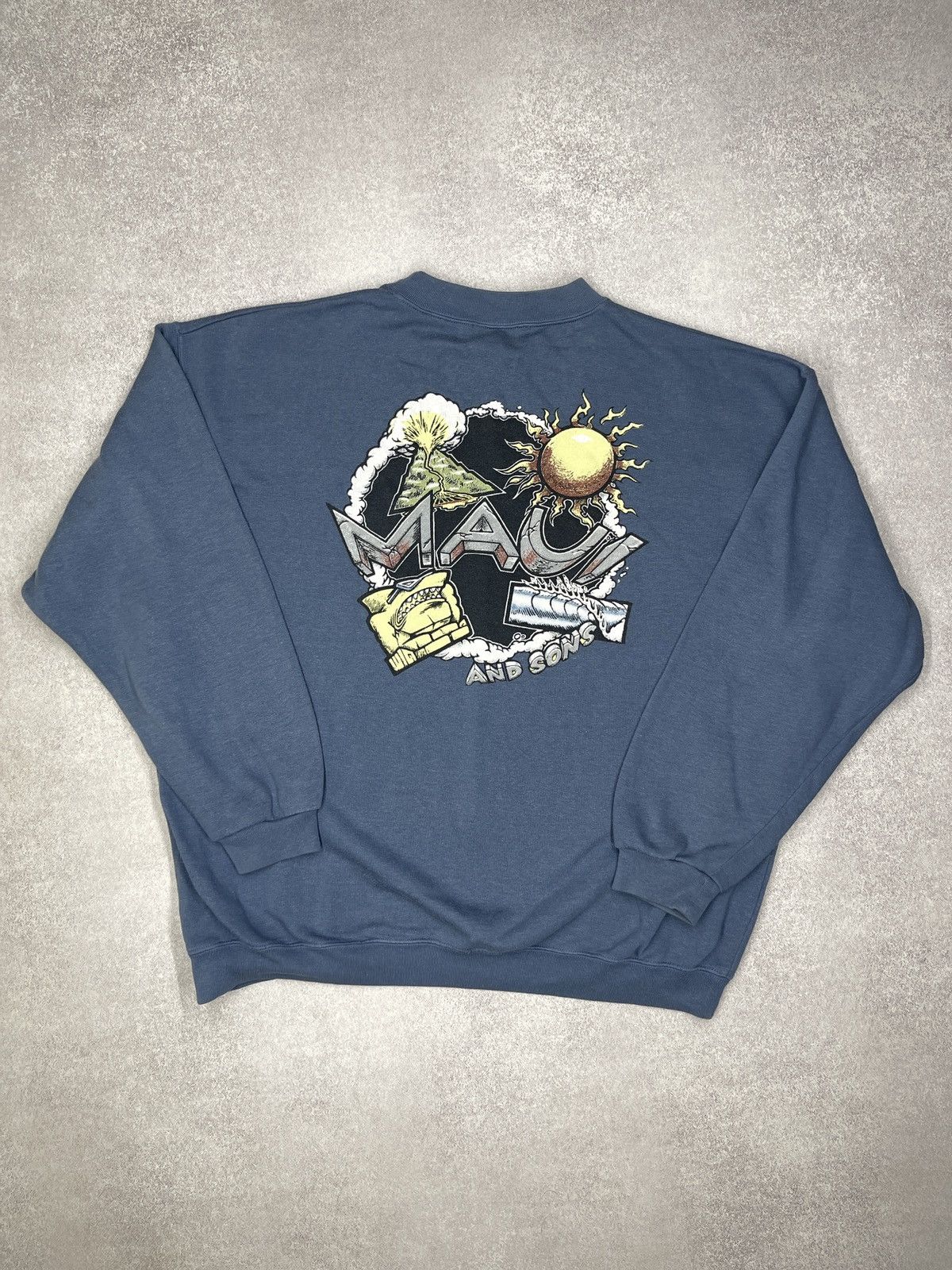 Maui and Sons × Vintage Vintage Maui and Sons Sweatshirt Blue Surf Style USA Size US XL / EU 56 / 4 - 2 Thumbnail