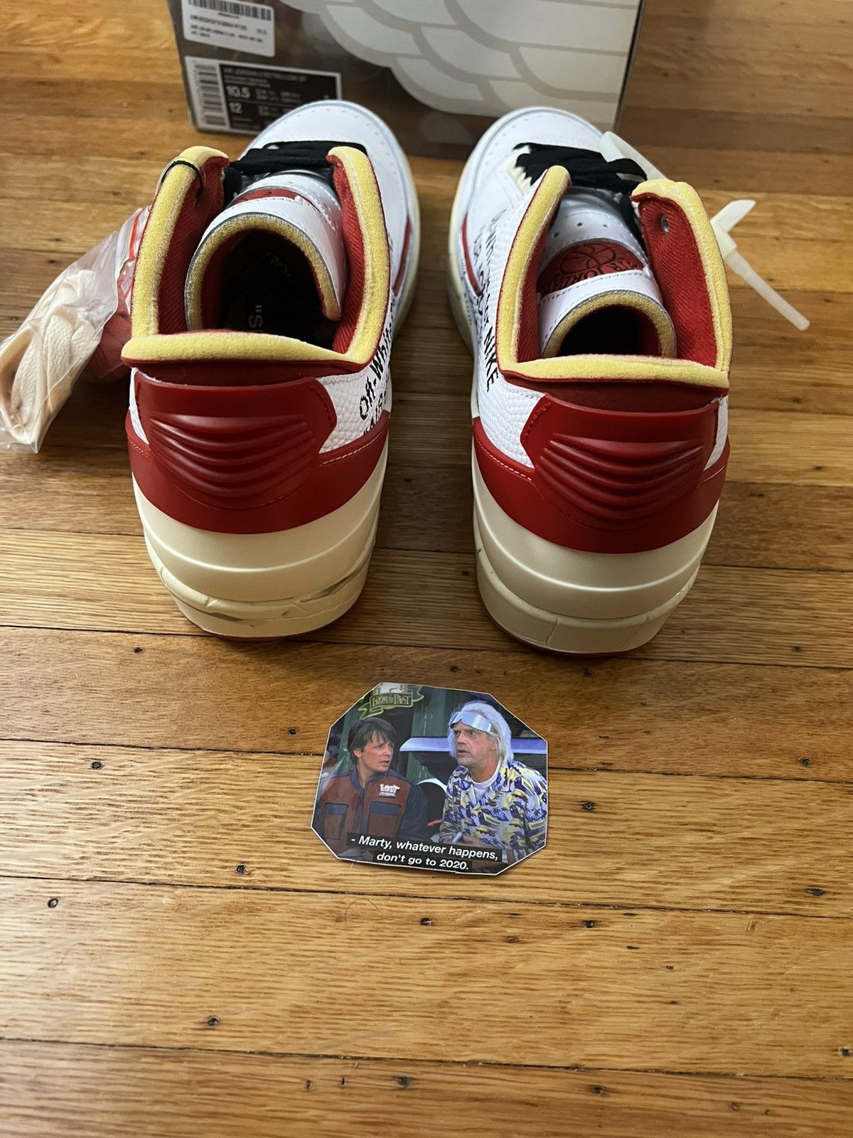 Jordan Brand × Off-White Jordan 2 Retro Low SP Off-White White Red Size US 10.5 / EU 43-44 - 3 Thumbnail