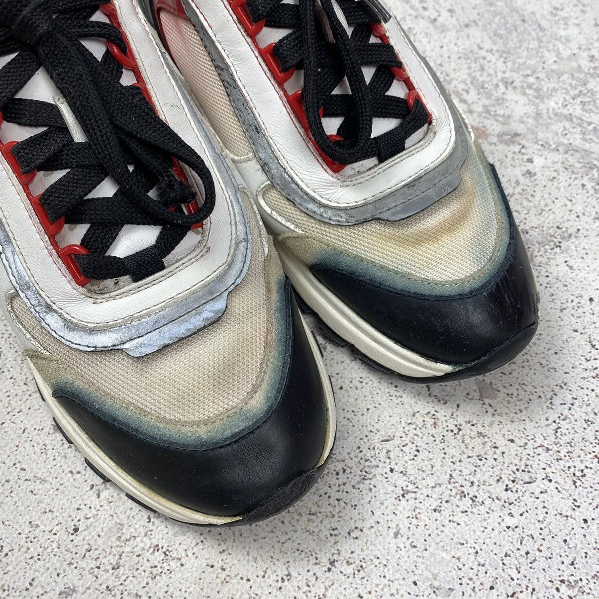 Authentic Prada Prax 01 White Leather Shoes 1E887L Sneakers
