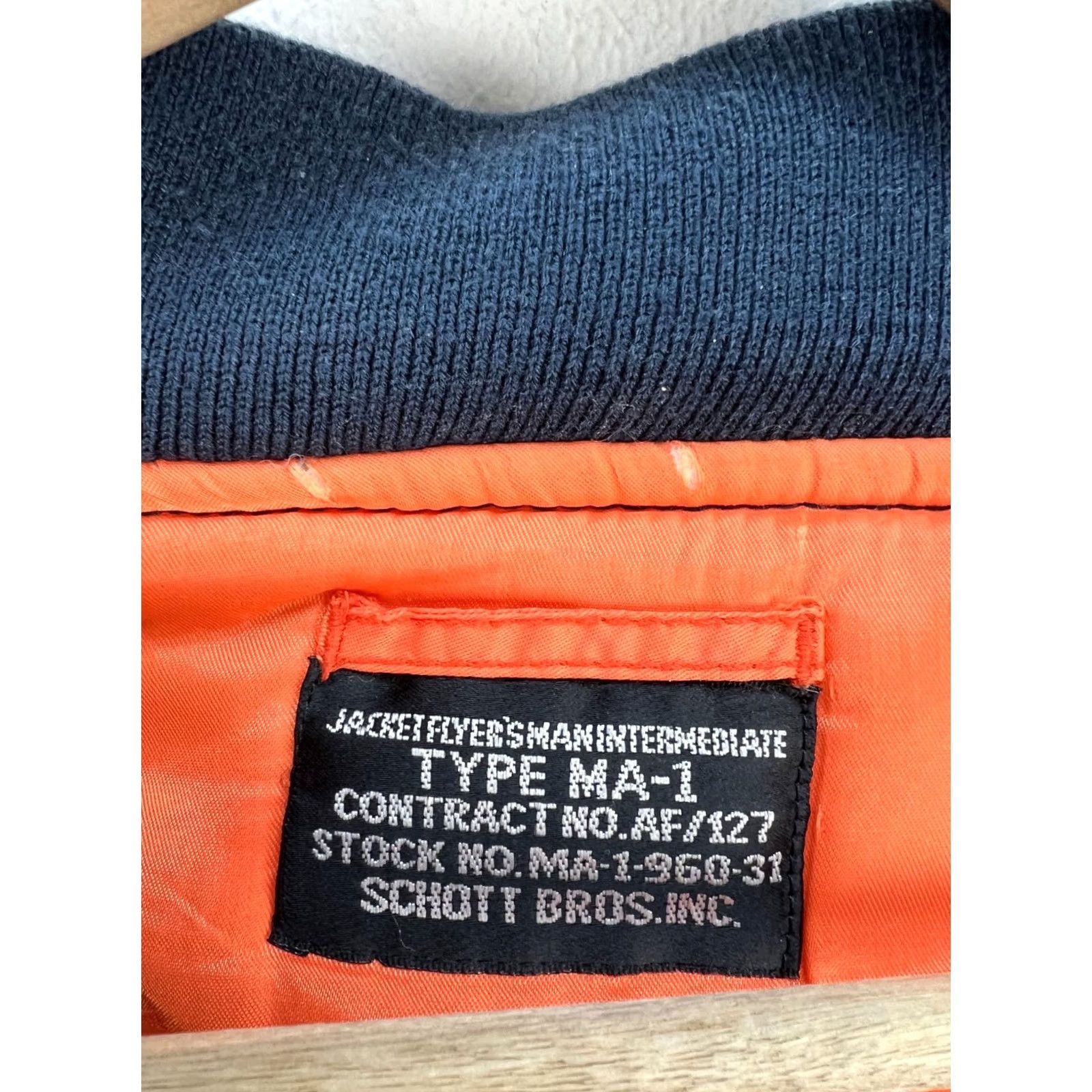 Schott VINTAGE Schott NYC MA-1 Flight Bomber Jacket Blue Nylon Men's Size M/L Size US M / EU 48-50 / 2 - 4 Thumbnail
