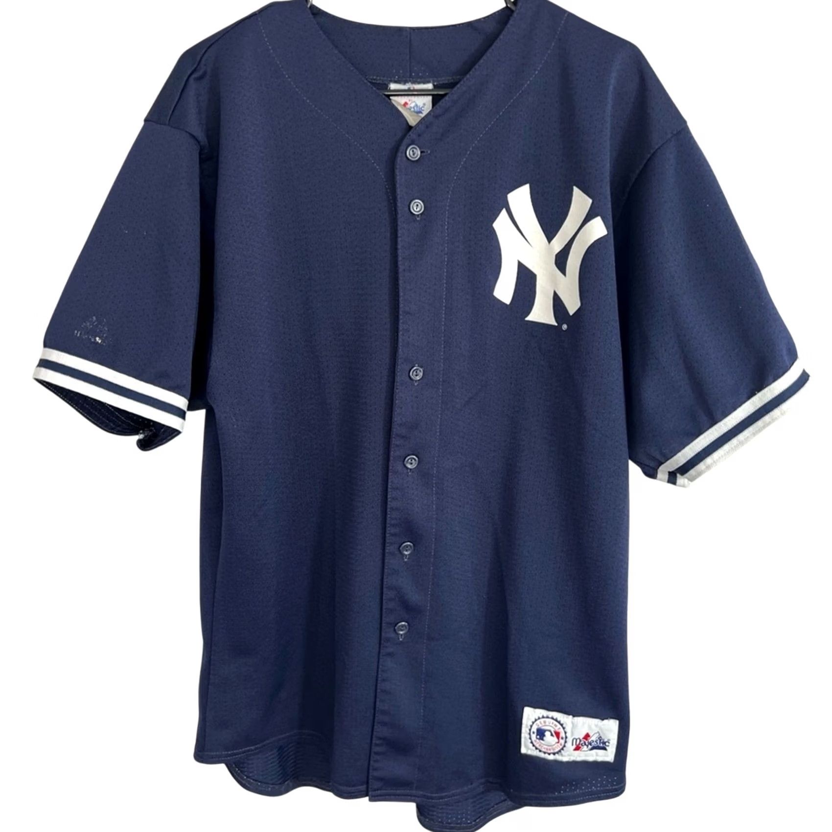 Vintage VINTAGE Majestic New York Yankees Jersey Jason Giambi Men LARGE Blue T-Shirt XL? Size US L / EU 52-54 / 3 - 3 Thumbnail