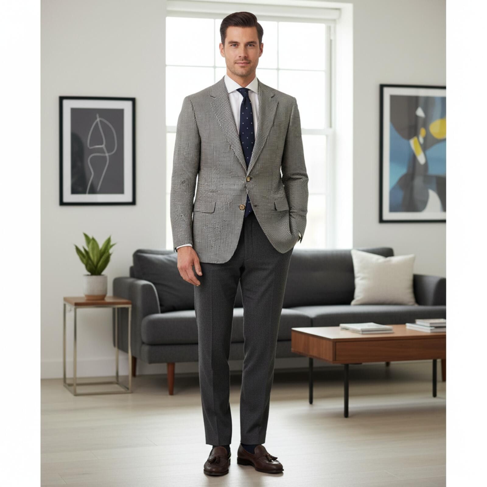 Brooks Brothers Brooks Brothers Men Blazer 42R Brown Plaid Two Button wool Size 42R - 1 Thumbnail