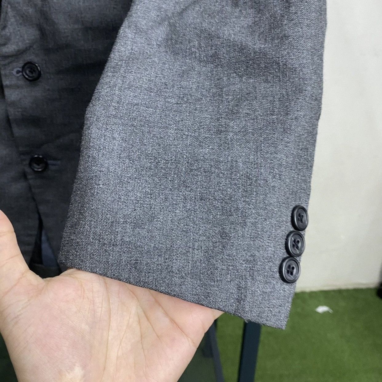 Burberry Burberrys Vintage Charcoal Gray 2-ButtonTailoredBlazerJacket Size US M / EU 48-50 / 2 - 8 Thumbnail