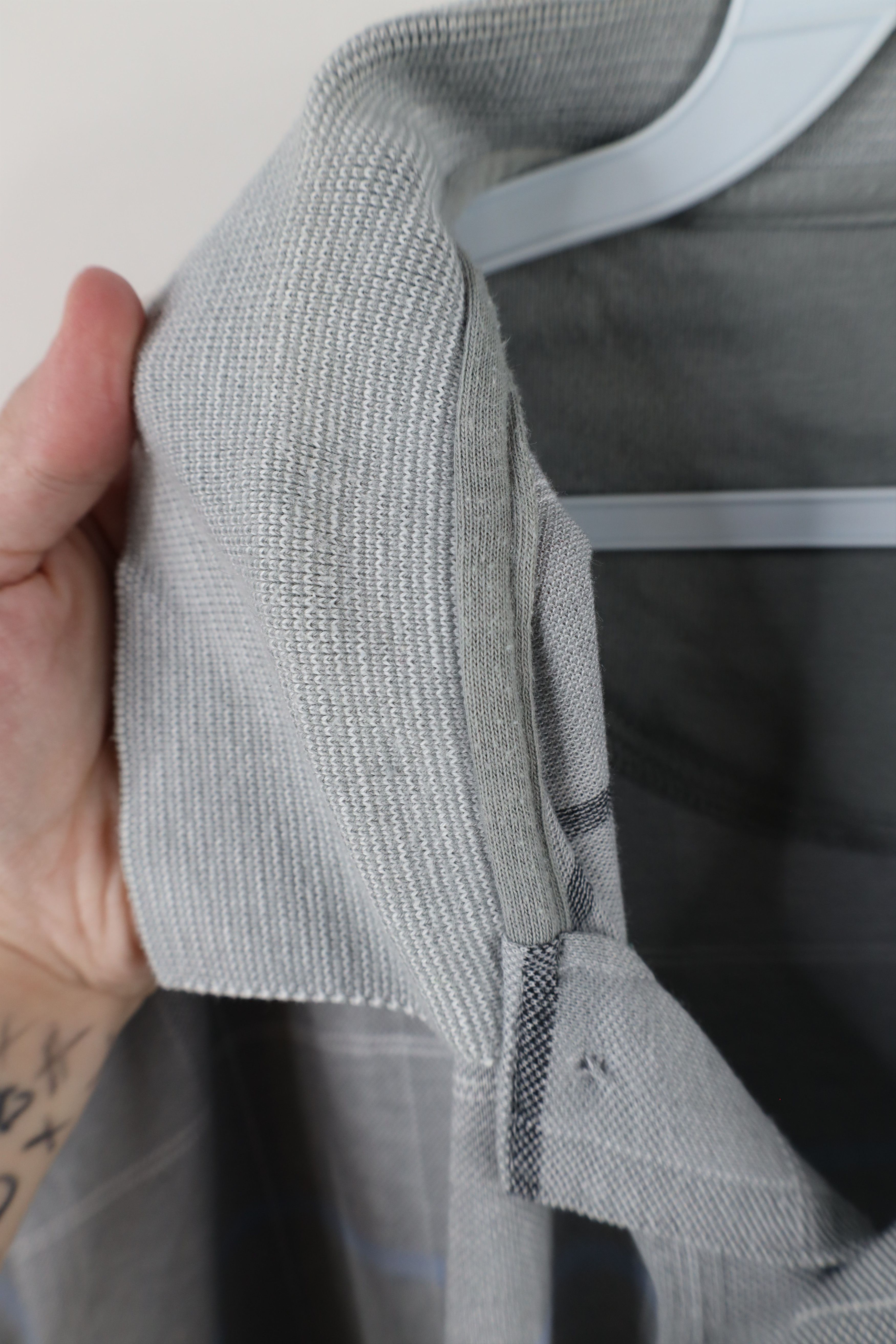 Vintage Vintage 90s Streetwear Pullover Polo Shirt Gray Plaid Size US XXL / EU 58 / 5 - 7 Thumbnail