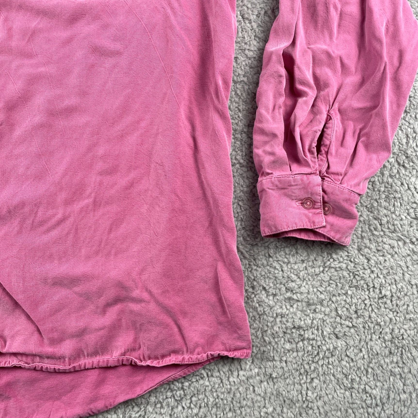 Vintage VINTAGE Tianello XL Long Sleeve Button-Up Shirt Pink Tencel Rayon Made in USA Size US XL / EU 56 / 4 - 7 Thumbnail