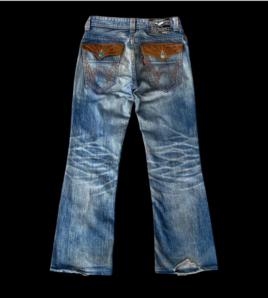 Edwin FLARED VINTAGE EDWIN JAPAN BULLS BOOTCUT DISTRESSED DENIM Size US 30 / EU 46 - 2 Thumbnail